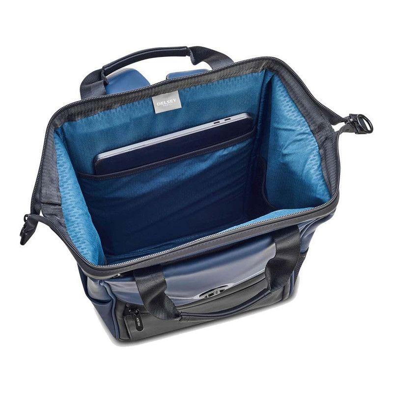 MOCHILA PORTANOTEBOOK IMPERMEABLE 14" DELSEY TURENNE SOFT AZUL-8