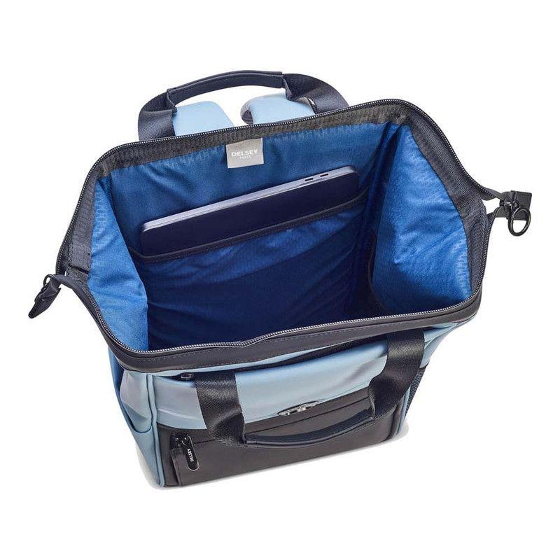 MOCHILA PORTANOTEBOOK IMPERMEABLE 14" DELSEY TURENNE SOFT CELESTE-8