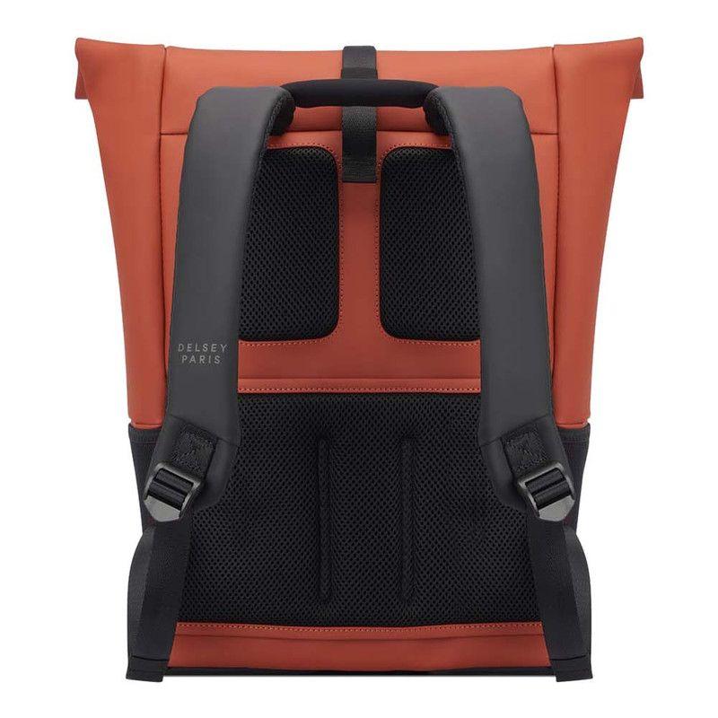 MOCHILA PORTAPC ROLLTOP IMPERMEABLE 14" DELSEY TURENNE SOFT NARANJA-4