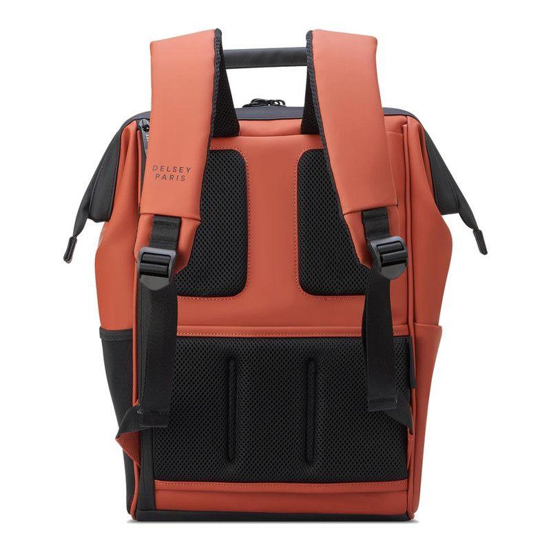 MOCHILA PORTANOTEBOOK IMPERMEABLE 14" DELSEY TURENNE SOFT NARANJA-3