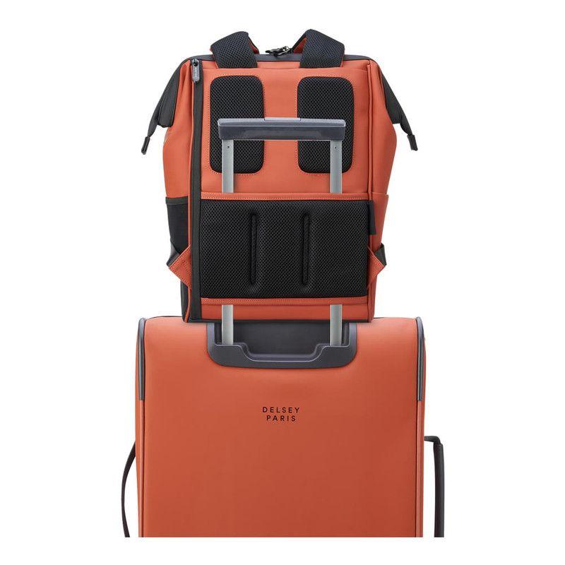 MOCHILA PORTANOTEBOOK IMPERMEABLE 14" DELSEY TURENNE SOFT NARANJA-4