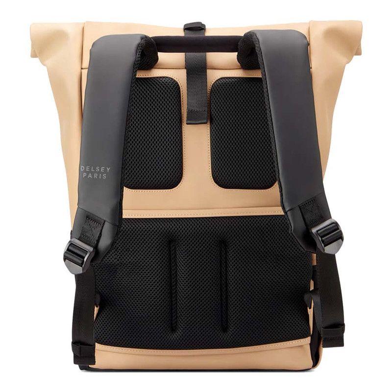 MOCHILA PORTAPC ROLLTOP IMPERMEABLE 14" DELSEY TURENNE SOFT BEIGE-3