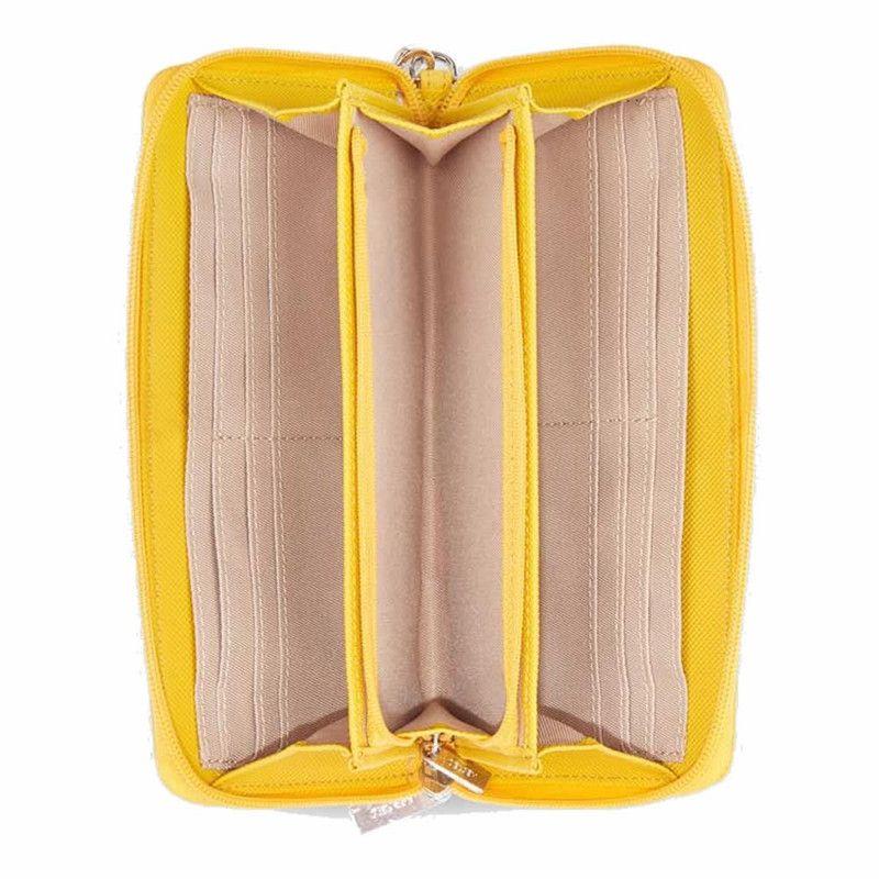 BILLETERA DE DAMA 20 cm. DELSEY LEPIC AMARILLO-1