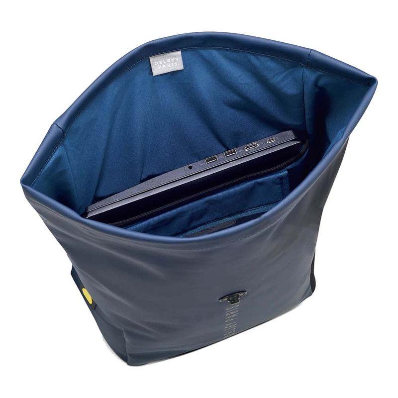 MOCHILA PORTAPC ROLLTOP IMPERMEABLE 14" DELSEY TURENNE SOFT AZUL-8