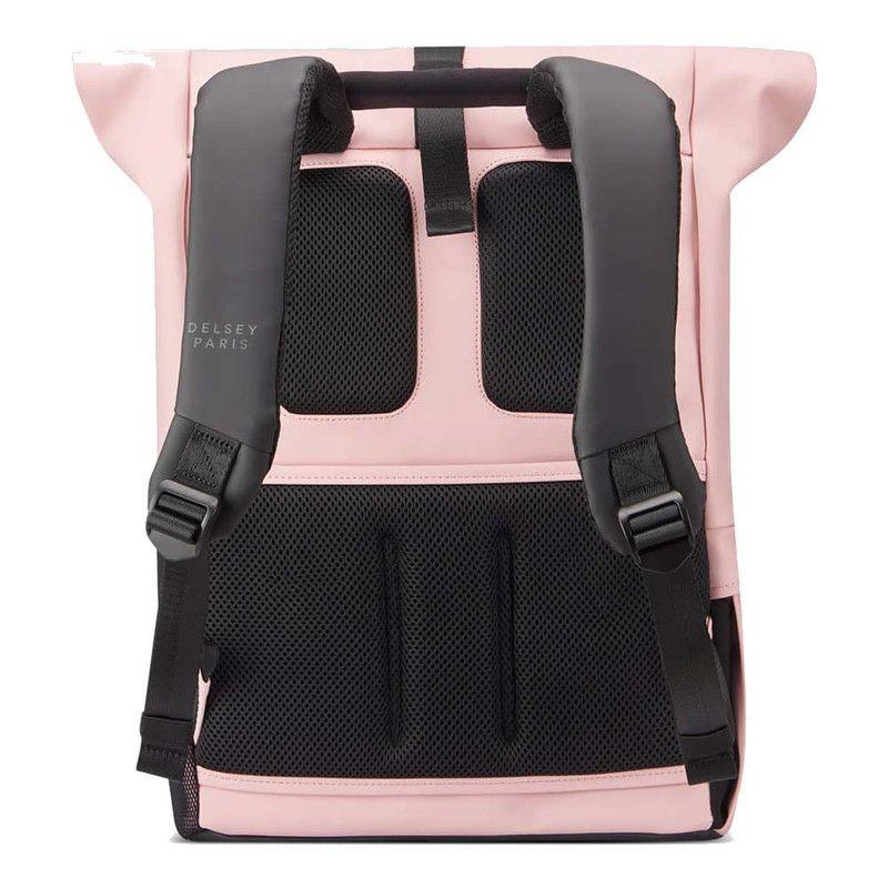 MOCHILA PORTAPC ROLLTOP IMPERMEABLE 14" DELSEY TURENNE SOFT ROSA-3