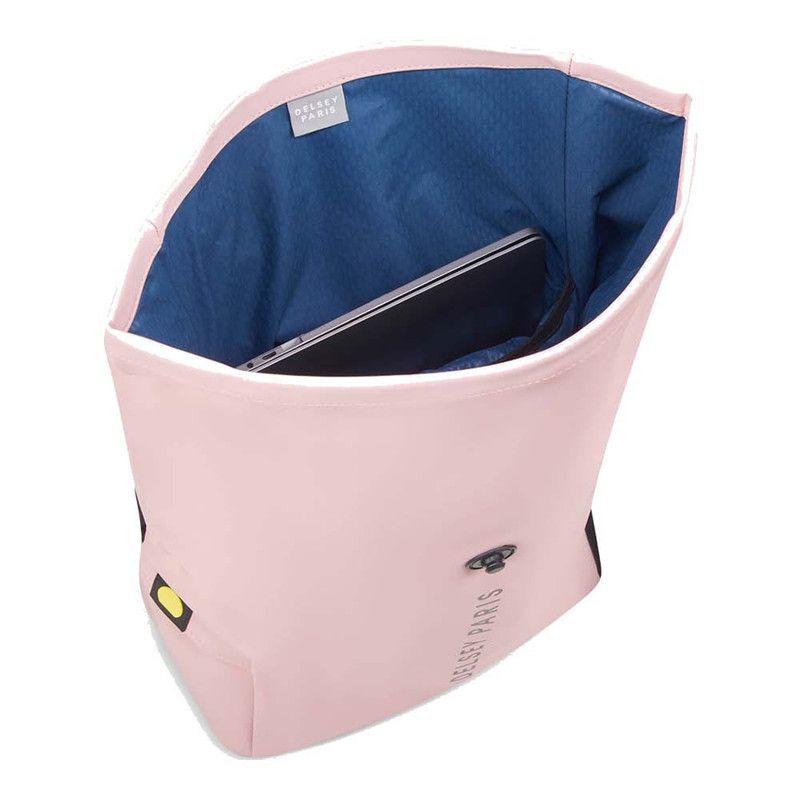 MOCHILA PORTAPC ROLLTOP IMPERMEABLE 14" DELSEY TURENNE SOFT ROSA-7