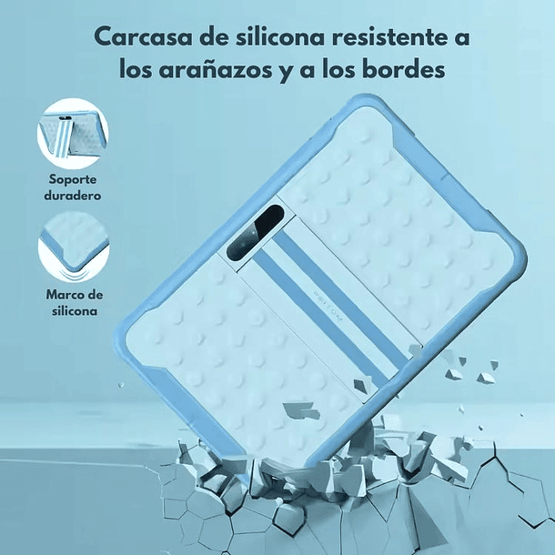 Tablet 10.1 K10 Android 64GB Con Funda Resistente Azul 1.3GHz-3