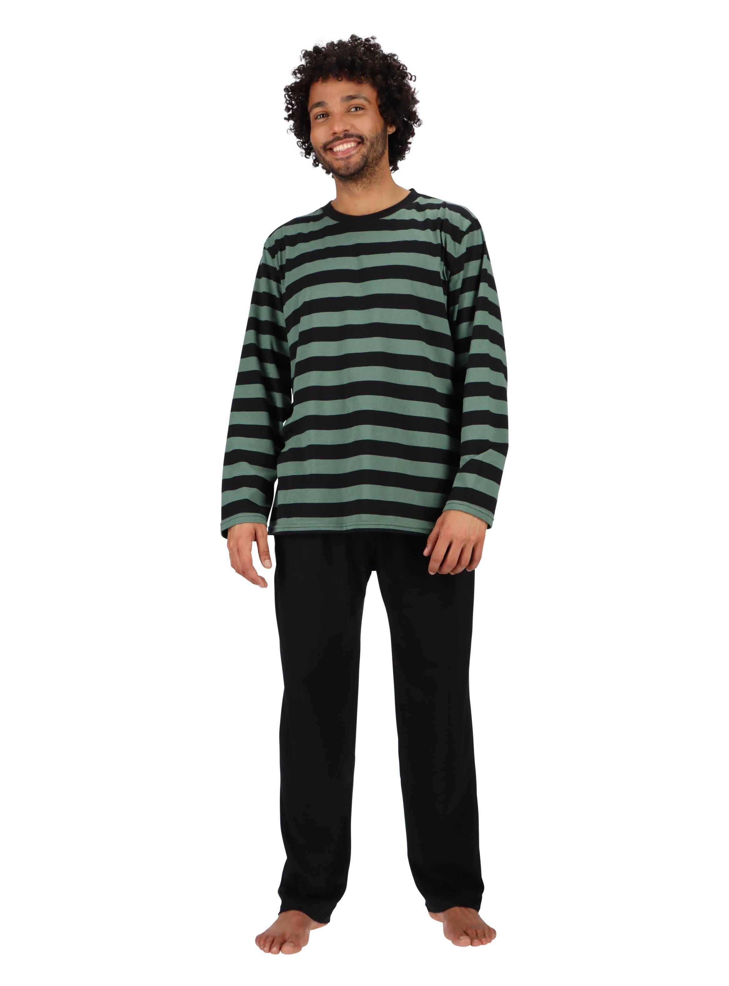 Pijama Largo Algodón Negro Mota -0