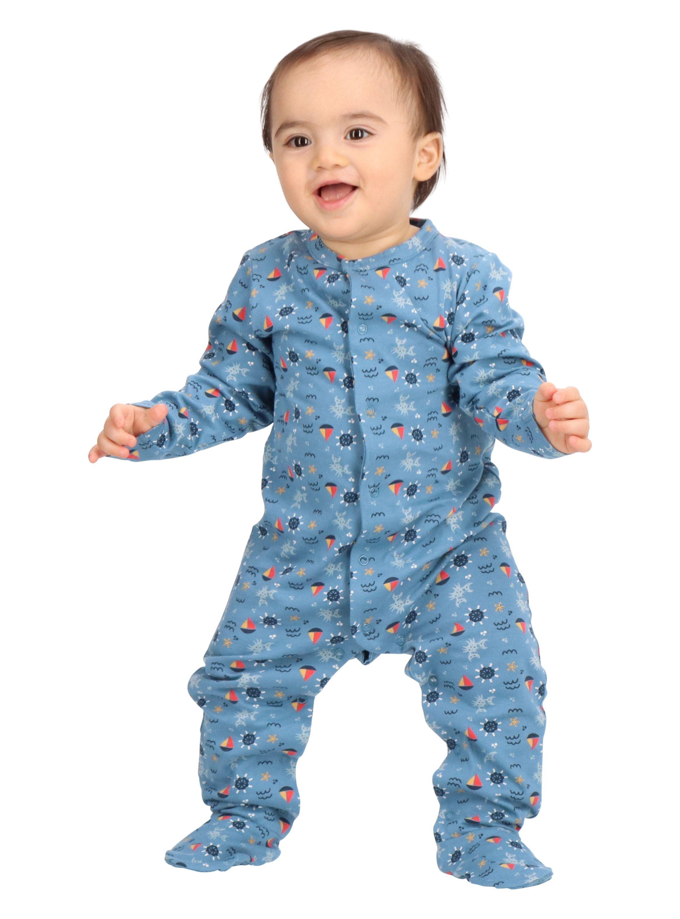 Pijama Algodón Niño Azul Claro Motita -0