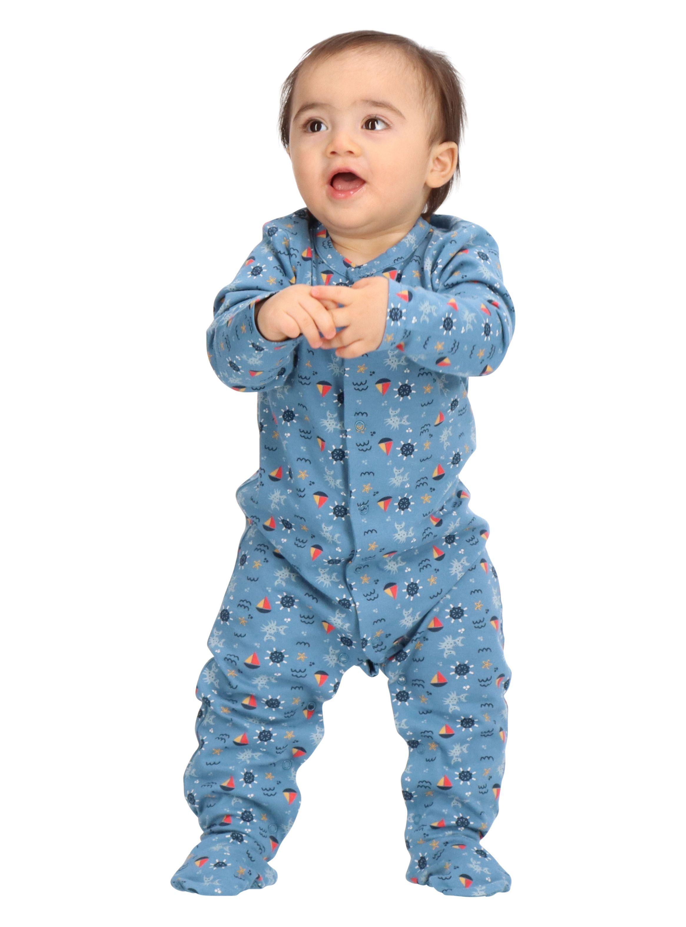 Pijama Algodón Niño Azul Claro Motita -1