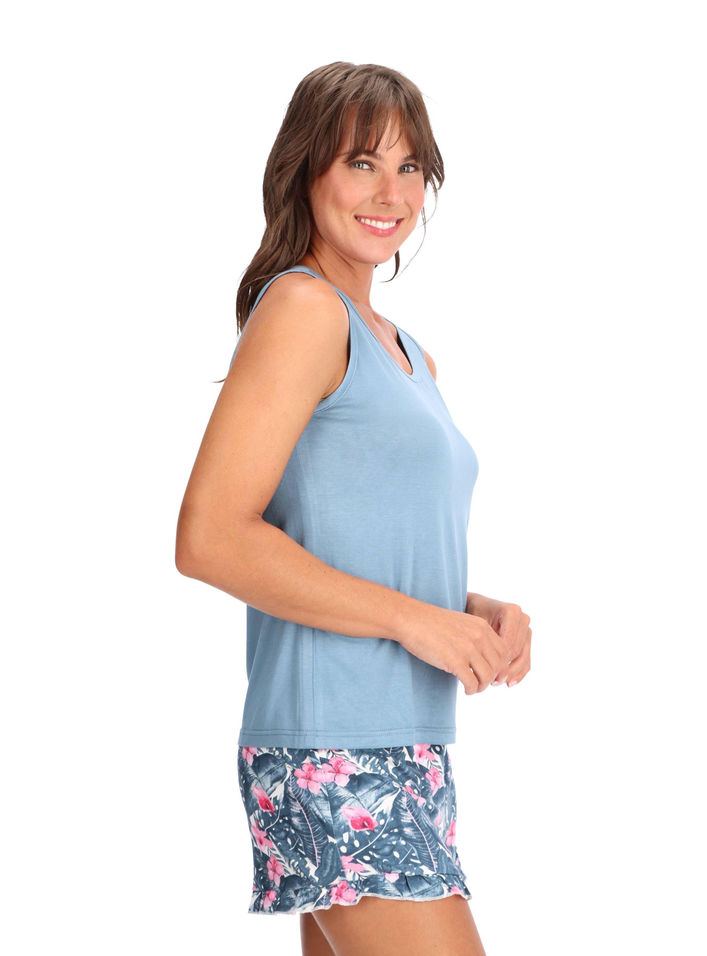Pijama Gris Azul Viscosa Caffarena-1