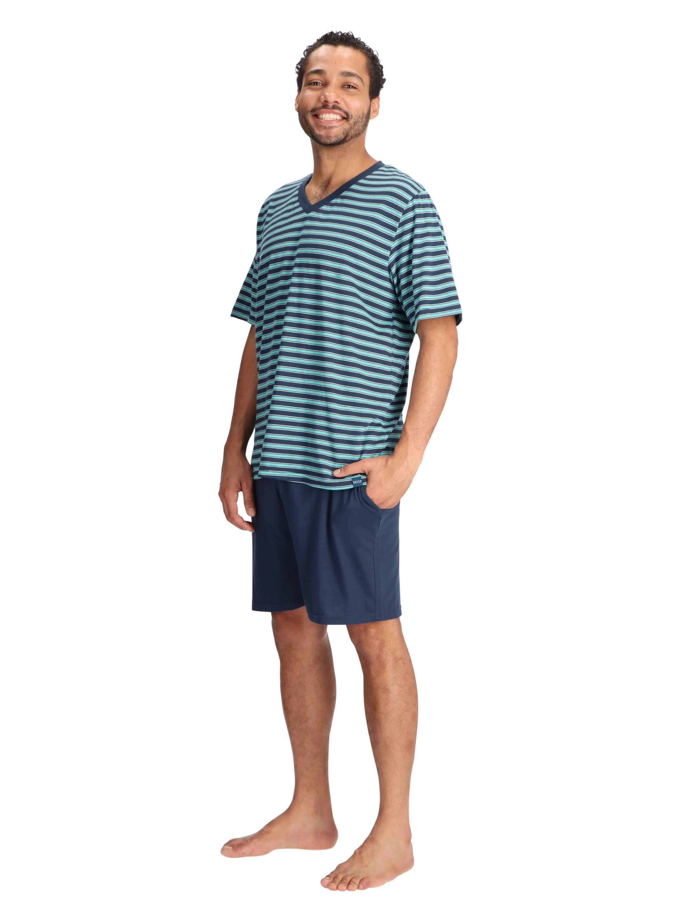 Pijama Corto Azul Algodón Mota -1