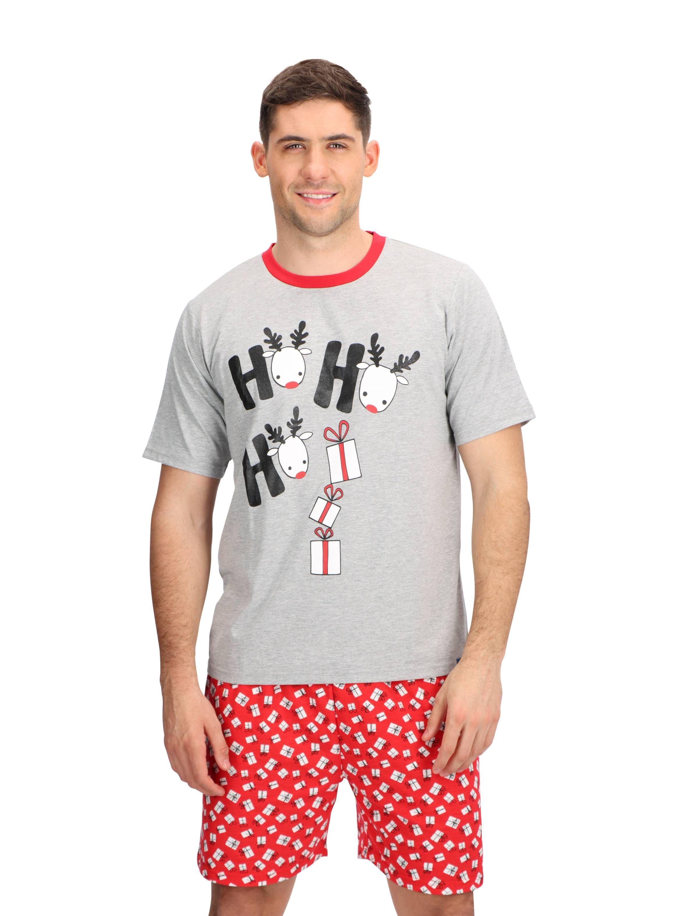 Pijama Corto Algodón Navidad Mota-0