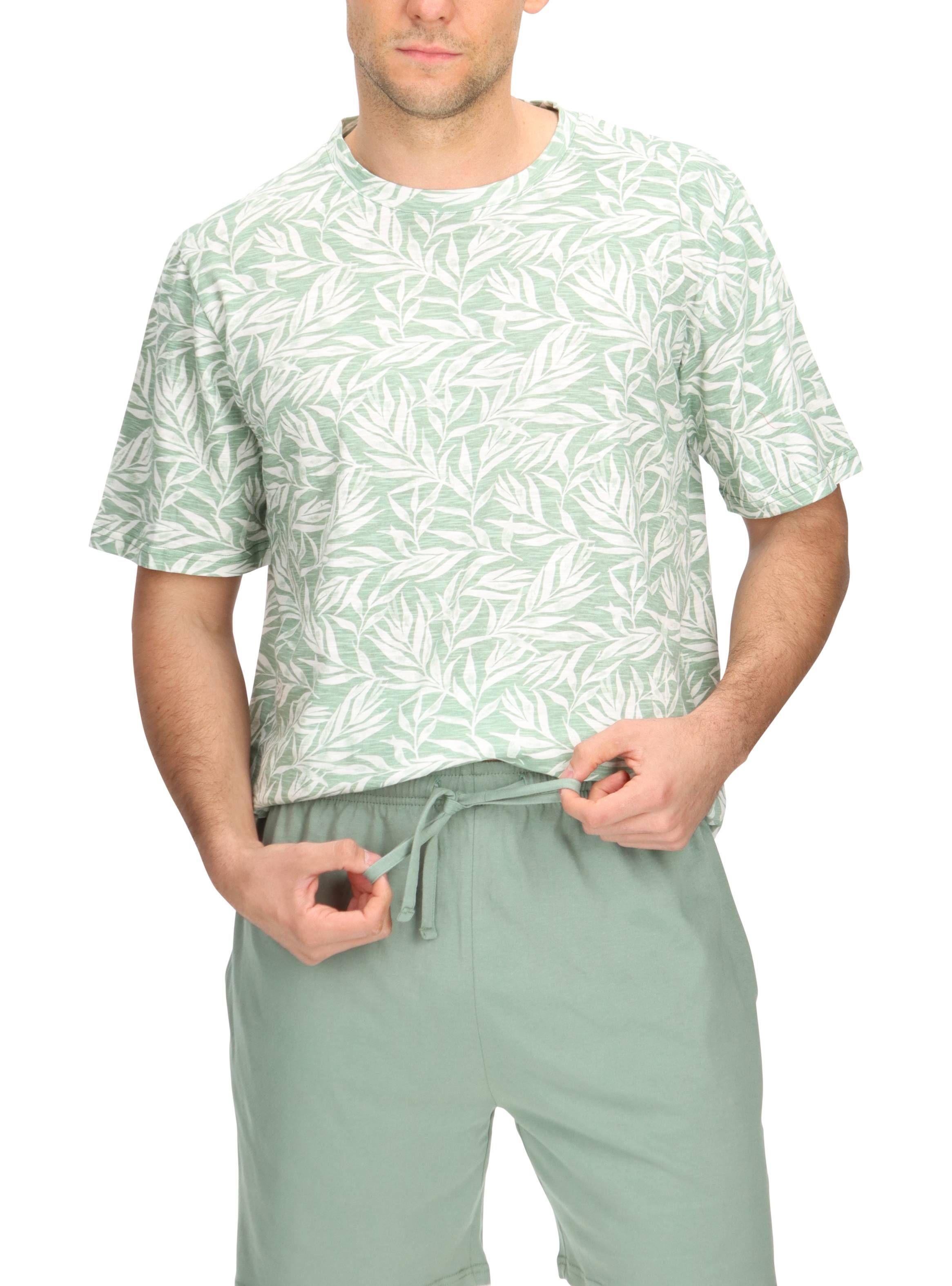 Pijama Corto Algodón Verde Mota-2