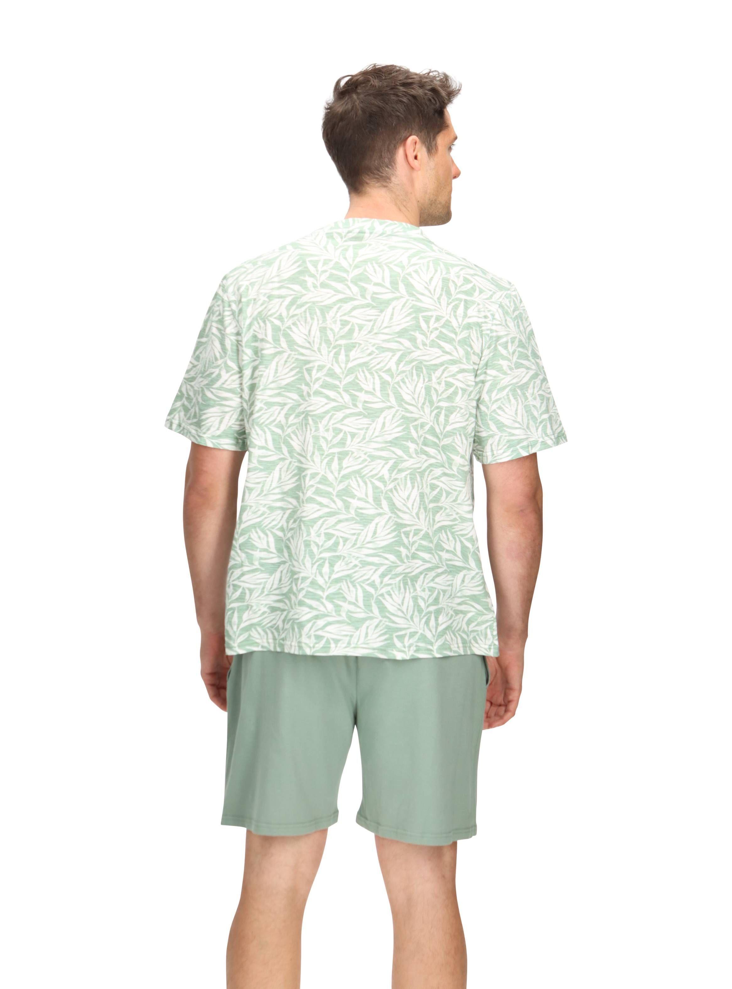 Pijama Corto Algodón Verde Mota-3