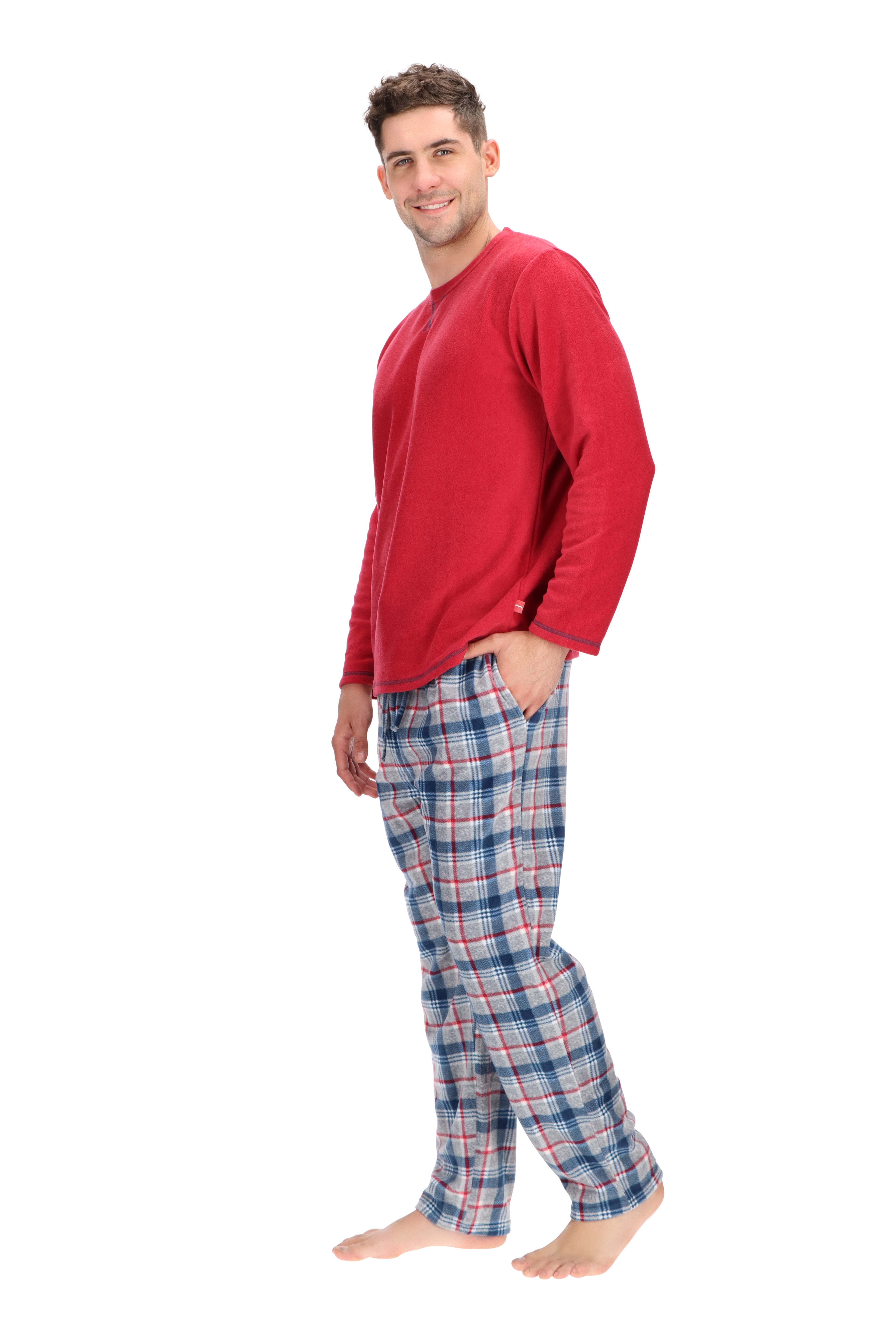 Pijama largo Rojo Micropolar Caffarena-1