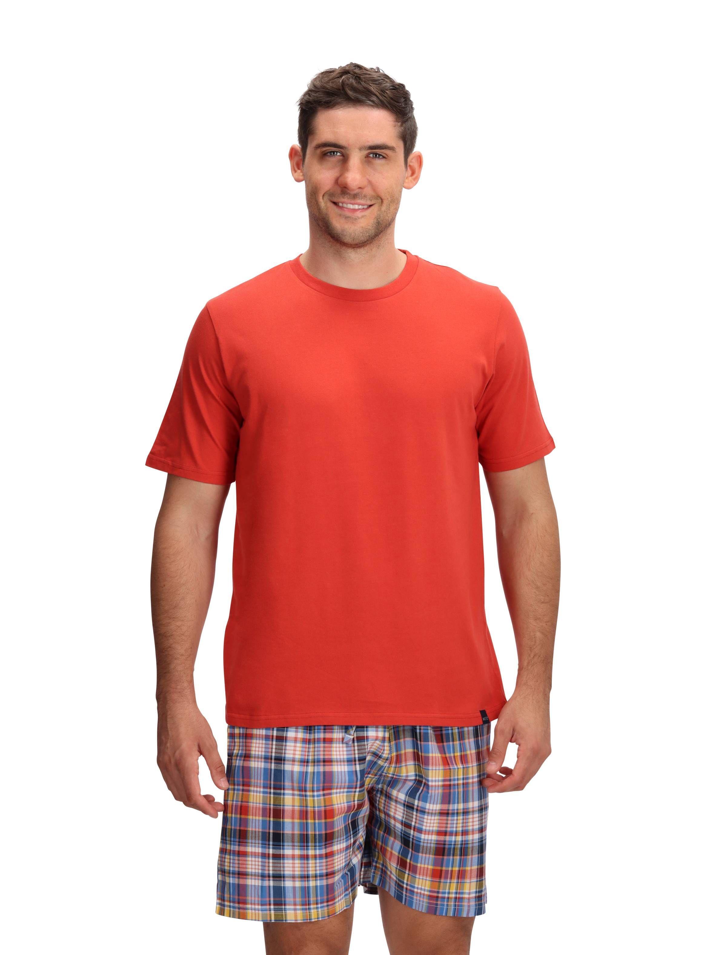 Pijama Corto Algodón Naranjo Mota-2