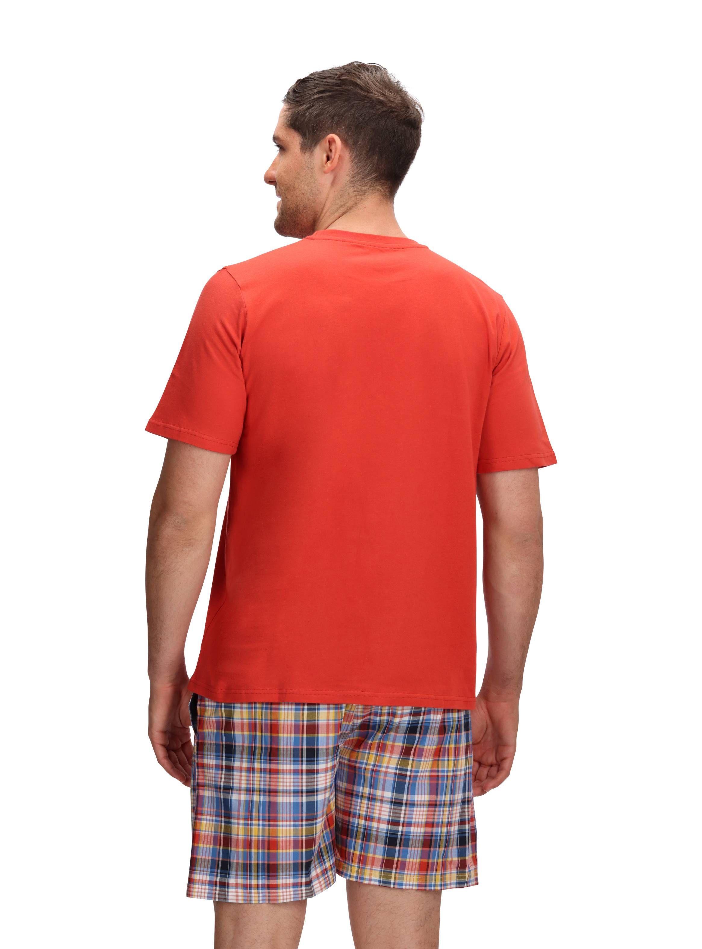 Pijama Corto Algodón Naranjo Mota-3