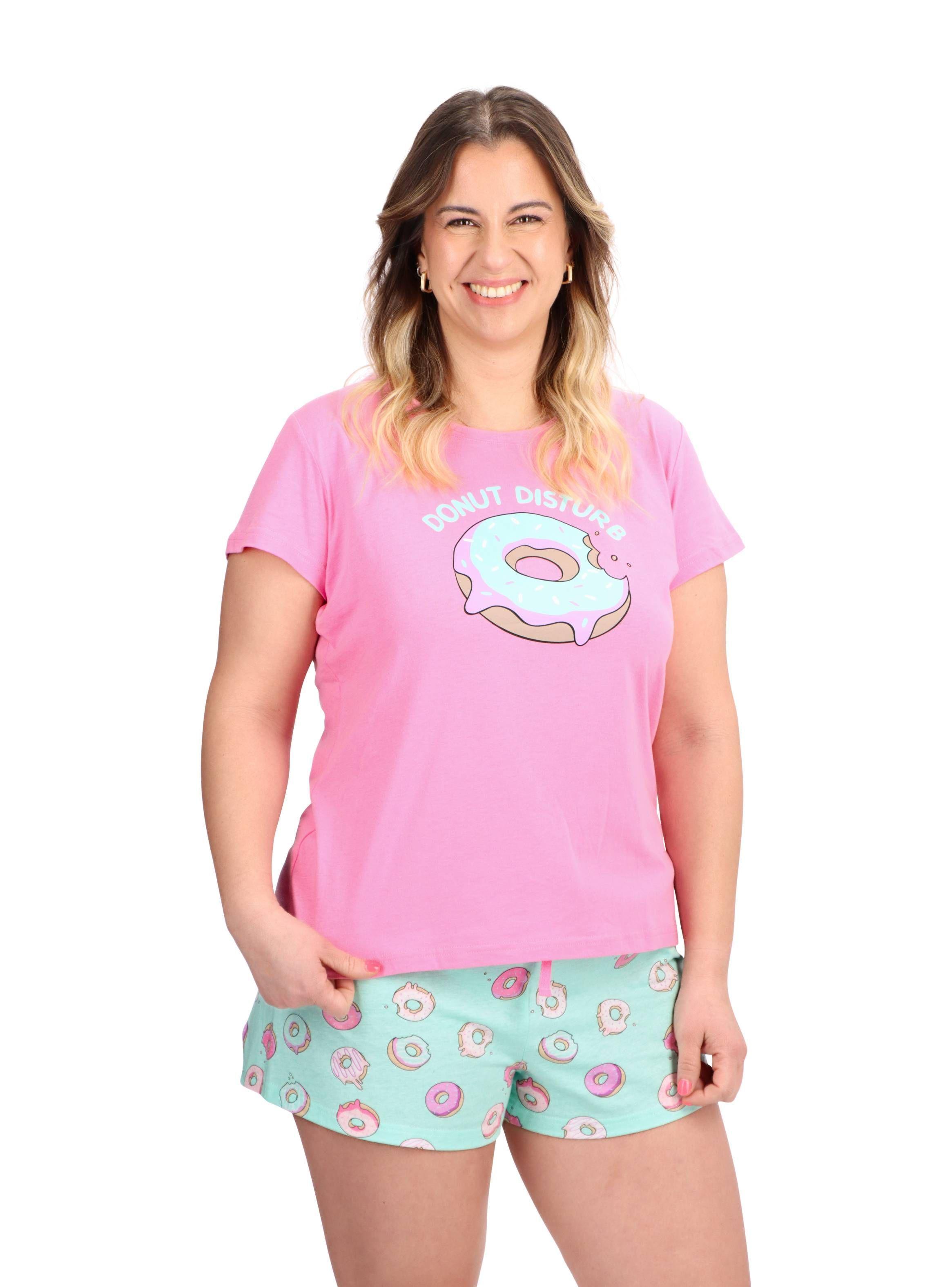 Pijama Corto Algodón Rosado Caffarena-0