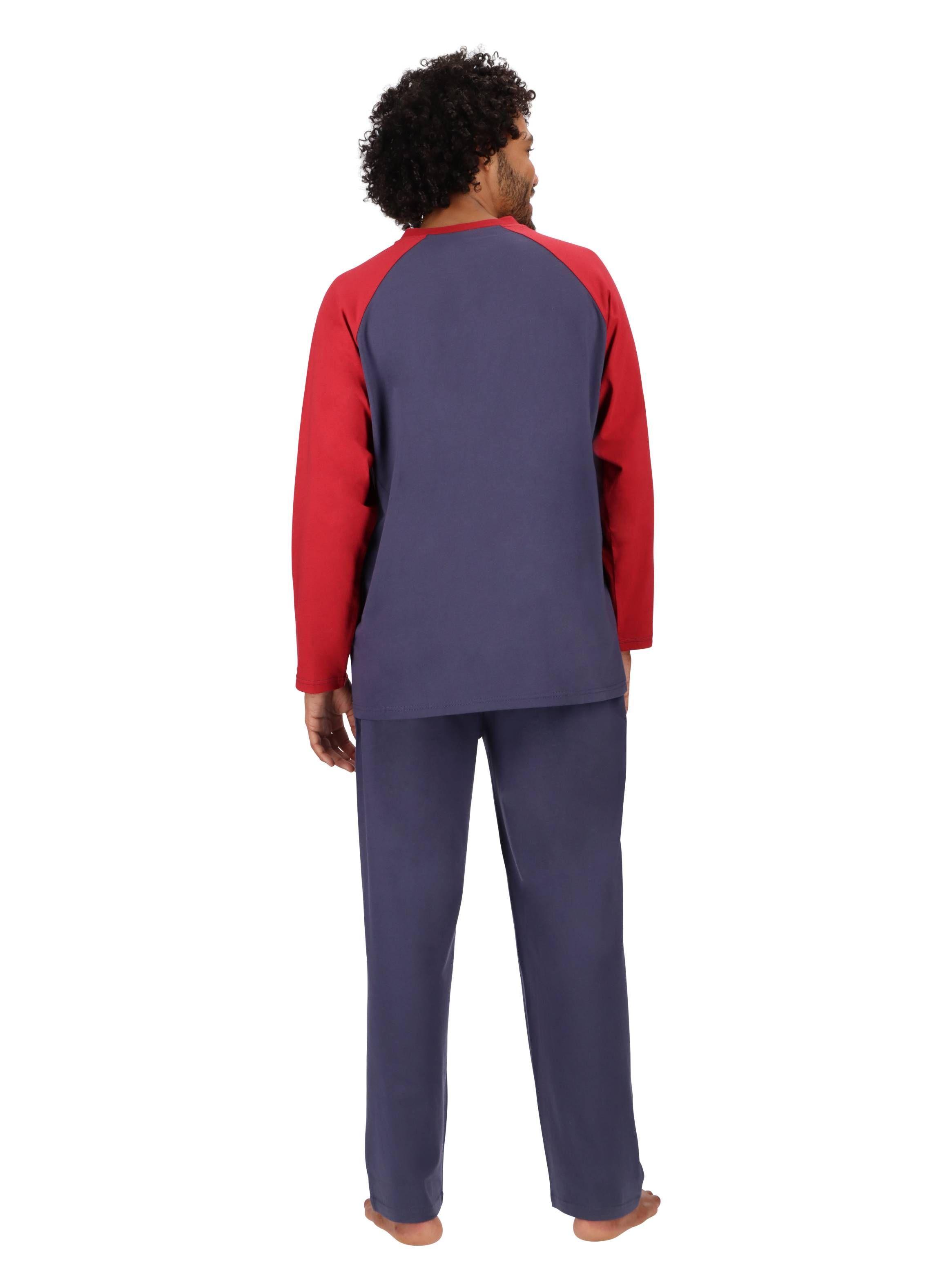 Pijama largo Algodón Cuello V Azul Mota -2
