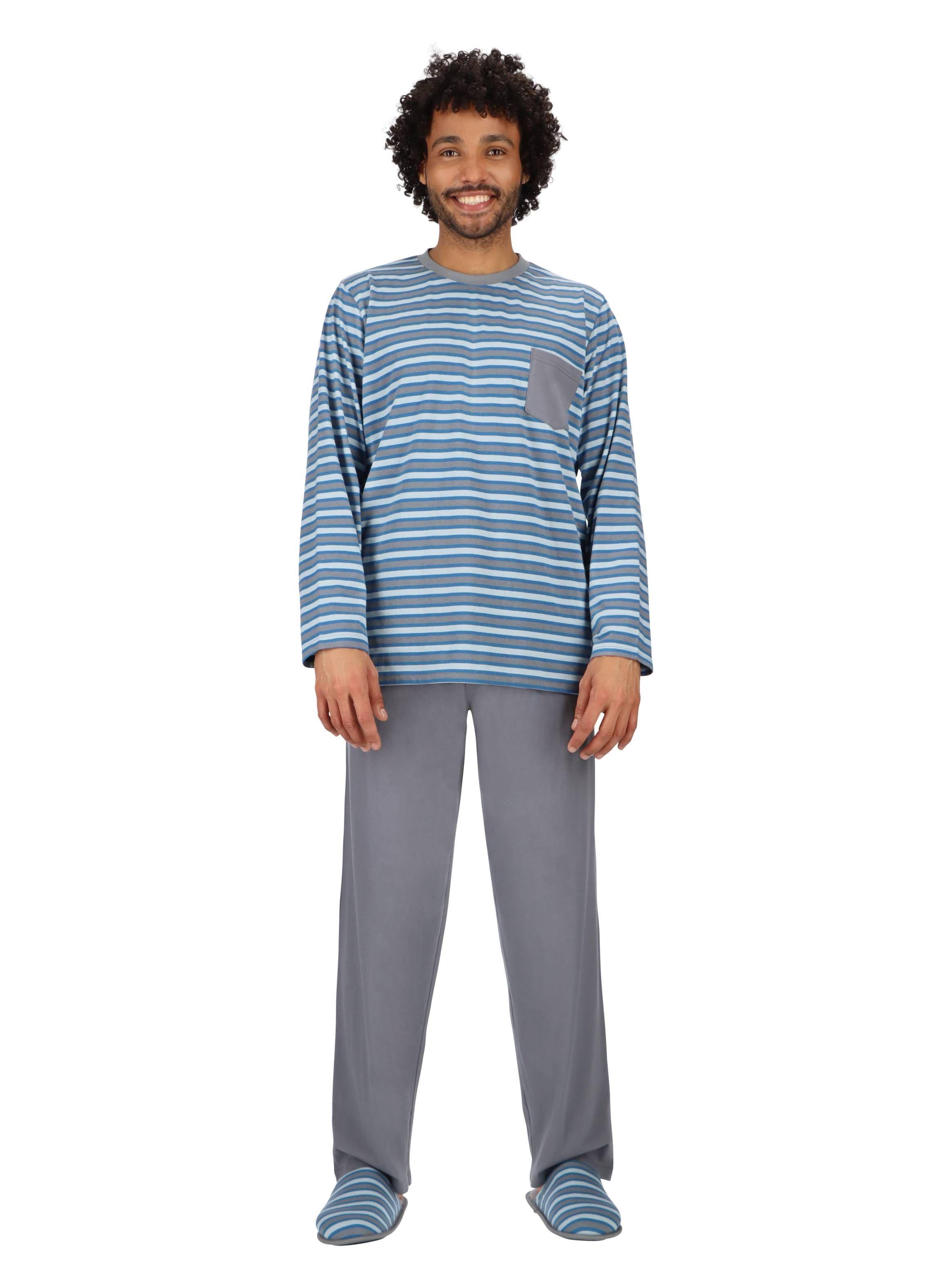 Pijama largo algodón Gris Mota-0
