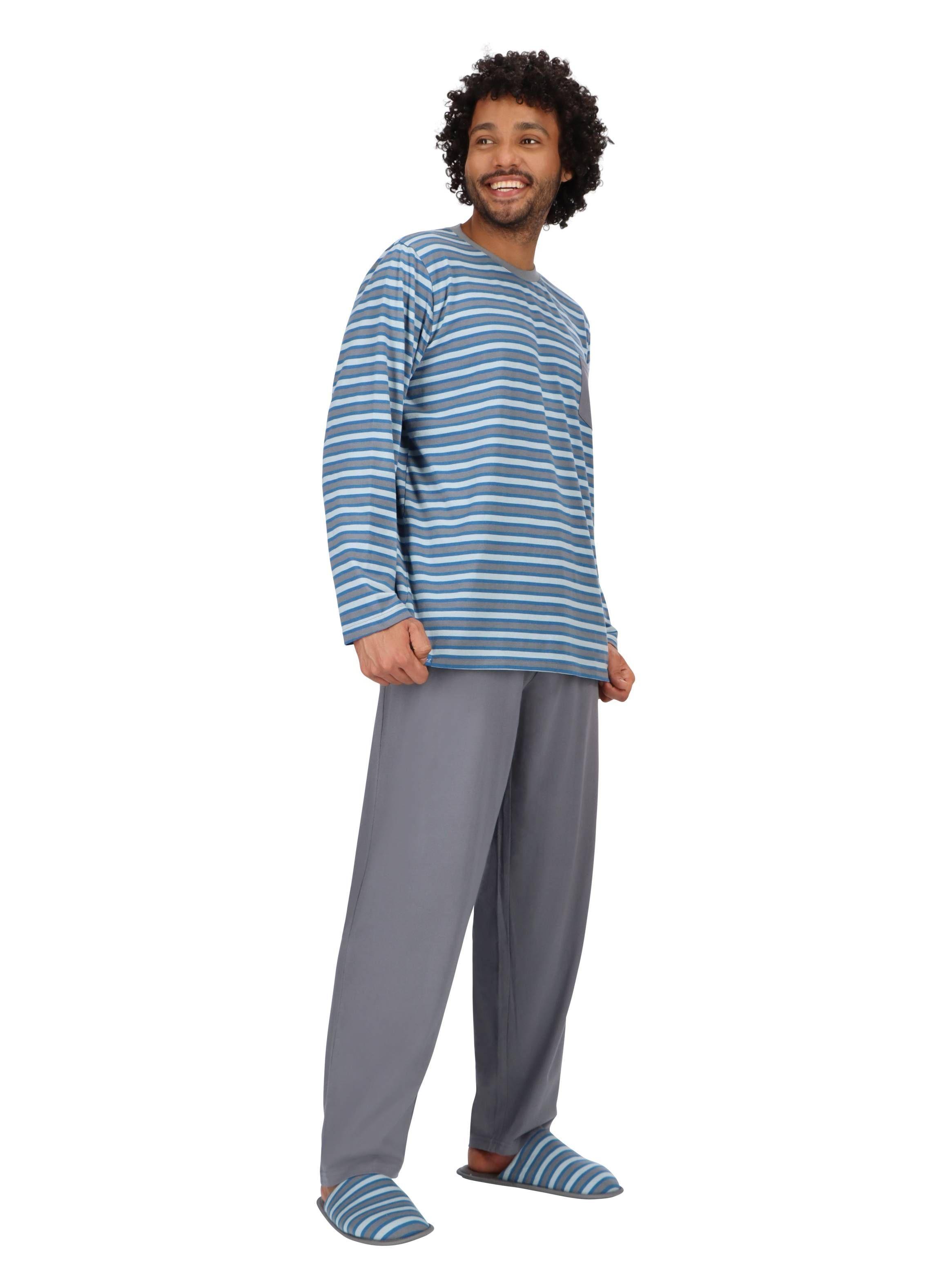 Pijama largo algodón Gris Mota-1