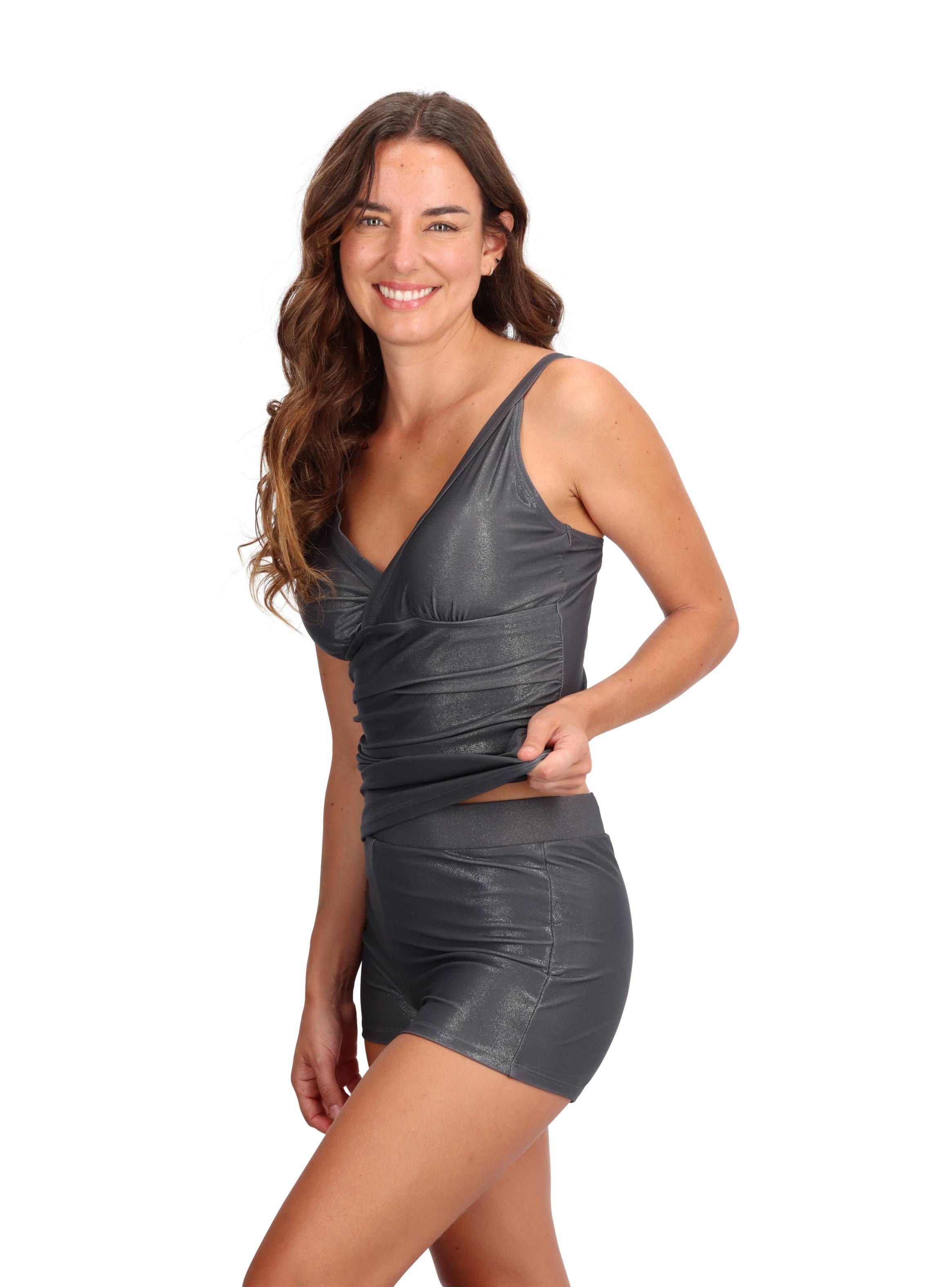 Tankini Pantaleta Reductor Gris Caffarena -2