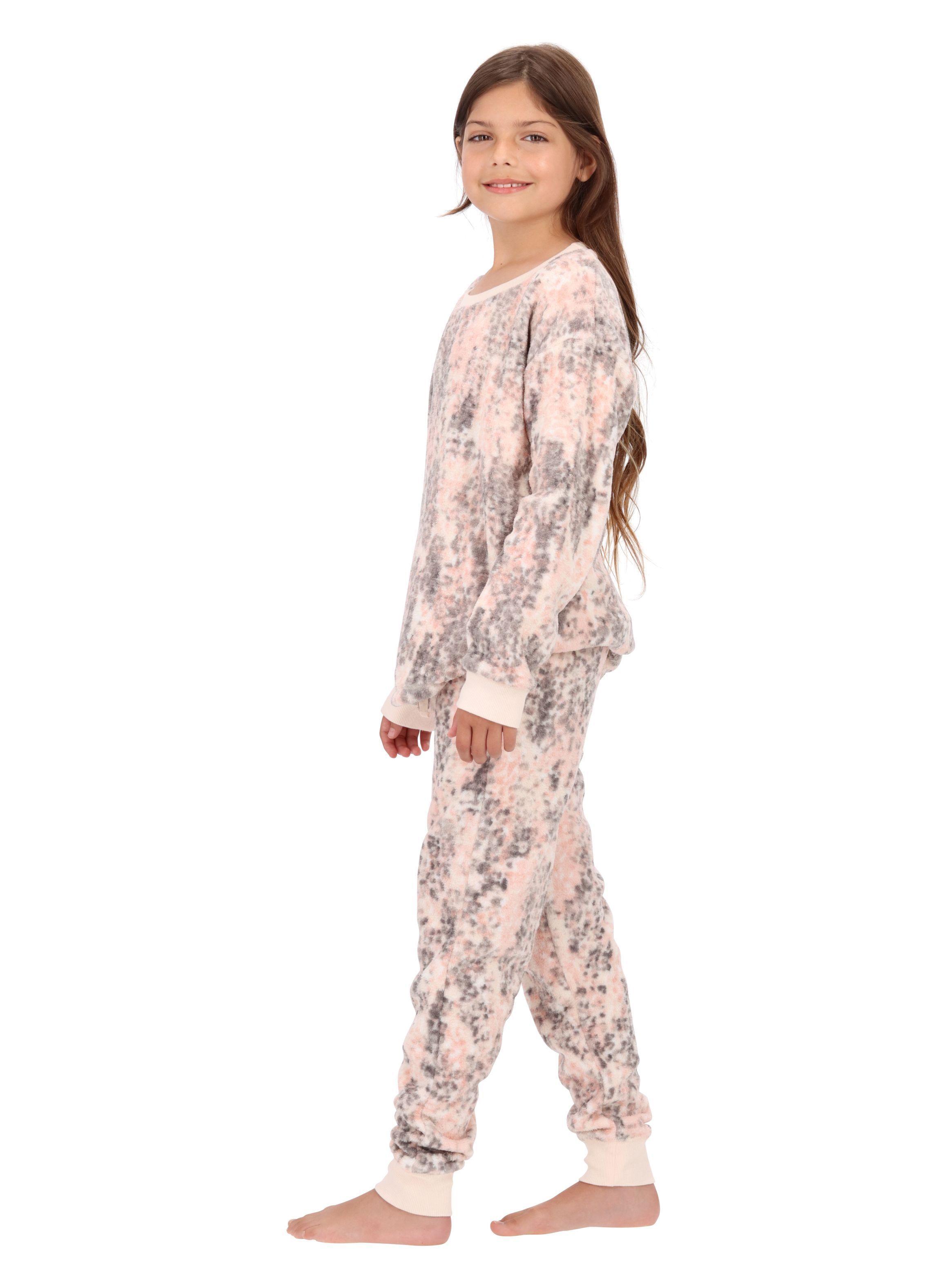 Pijama Coral Fleece Niña Rosado Caffarena-1