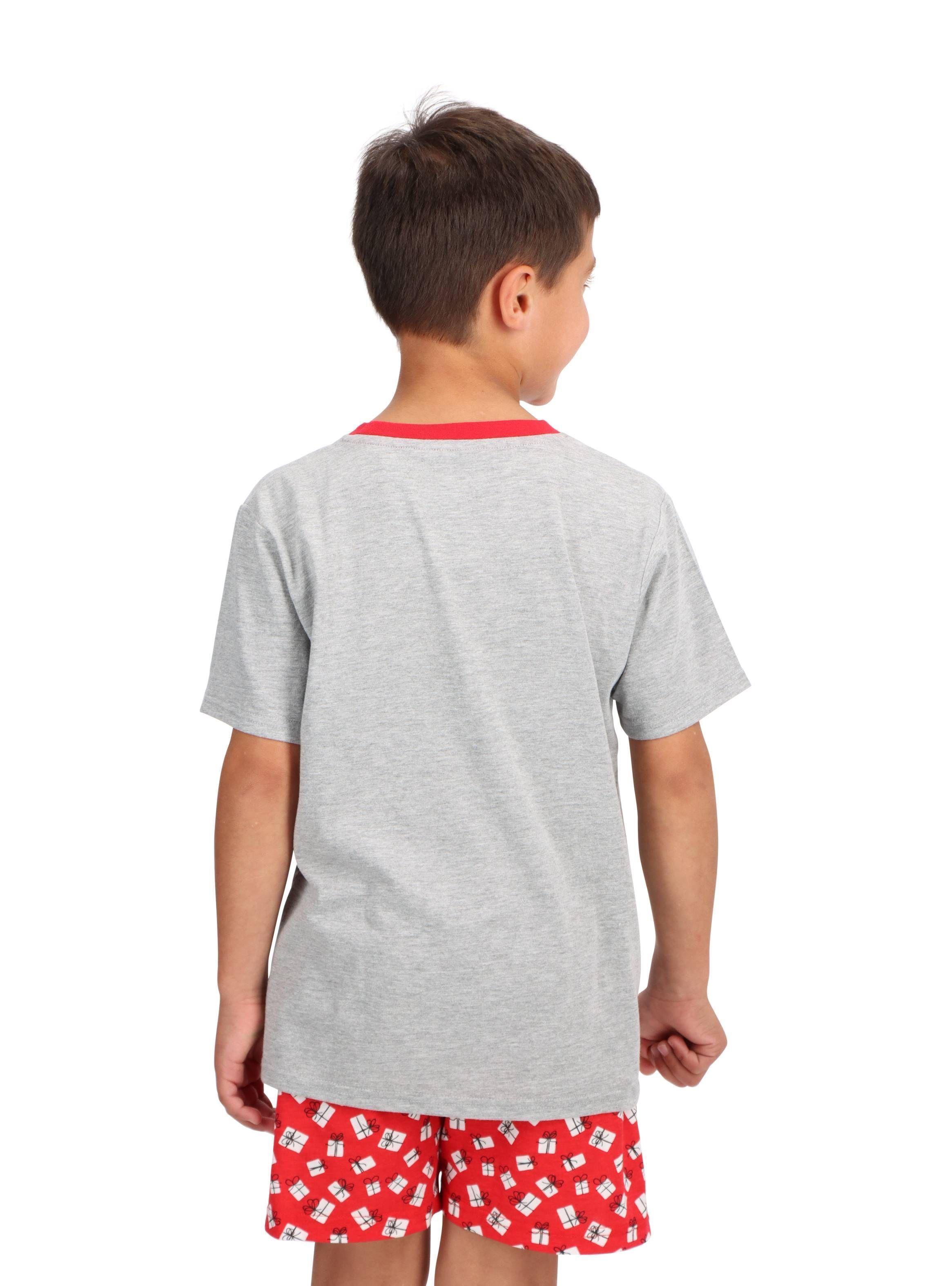 Pijama Corto Algodón Infantil Navidad Mota-2