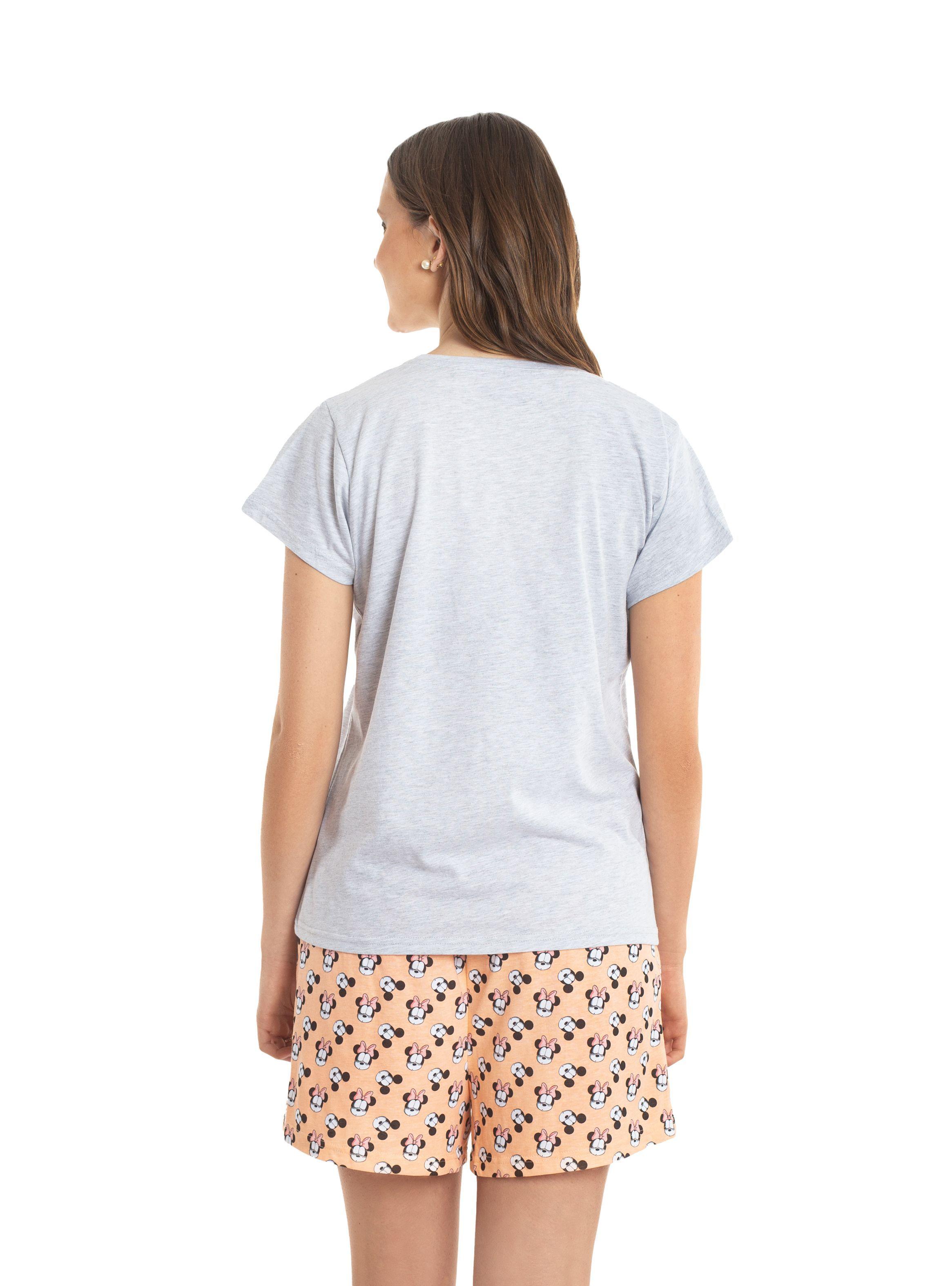 Pijama Algodón Mujer Minnie Gris Caffarena-5