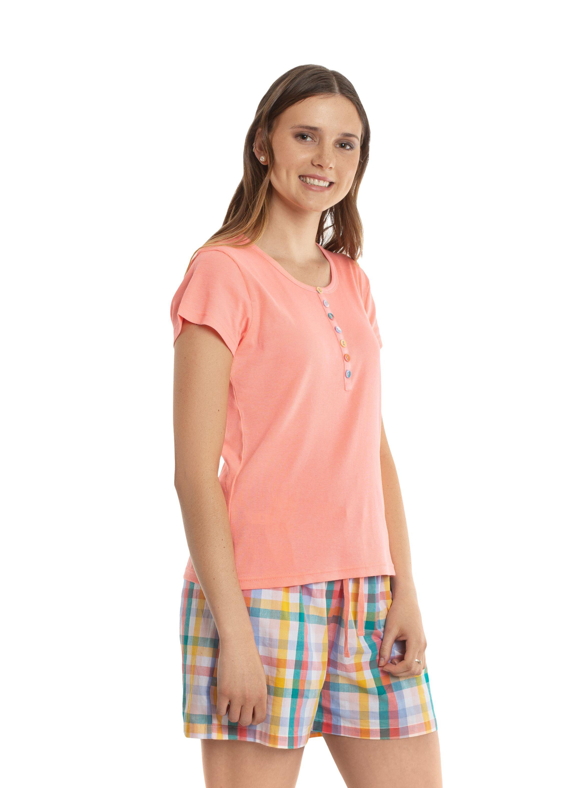 PIJAMA CORTO DISEÑO ESTAMPADO ALGODÓN CAFFARENA-1