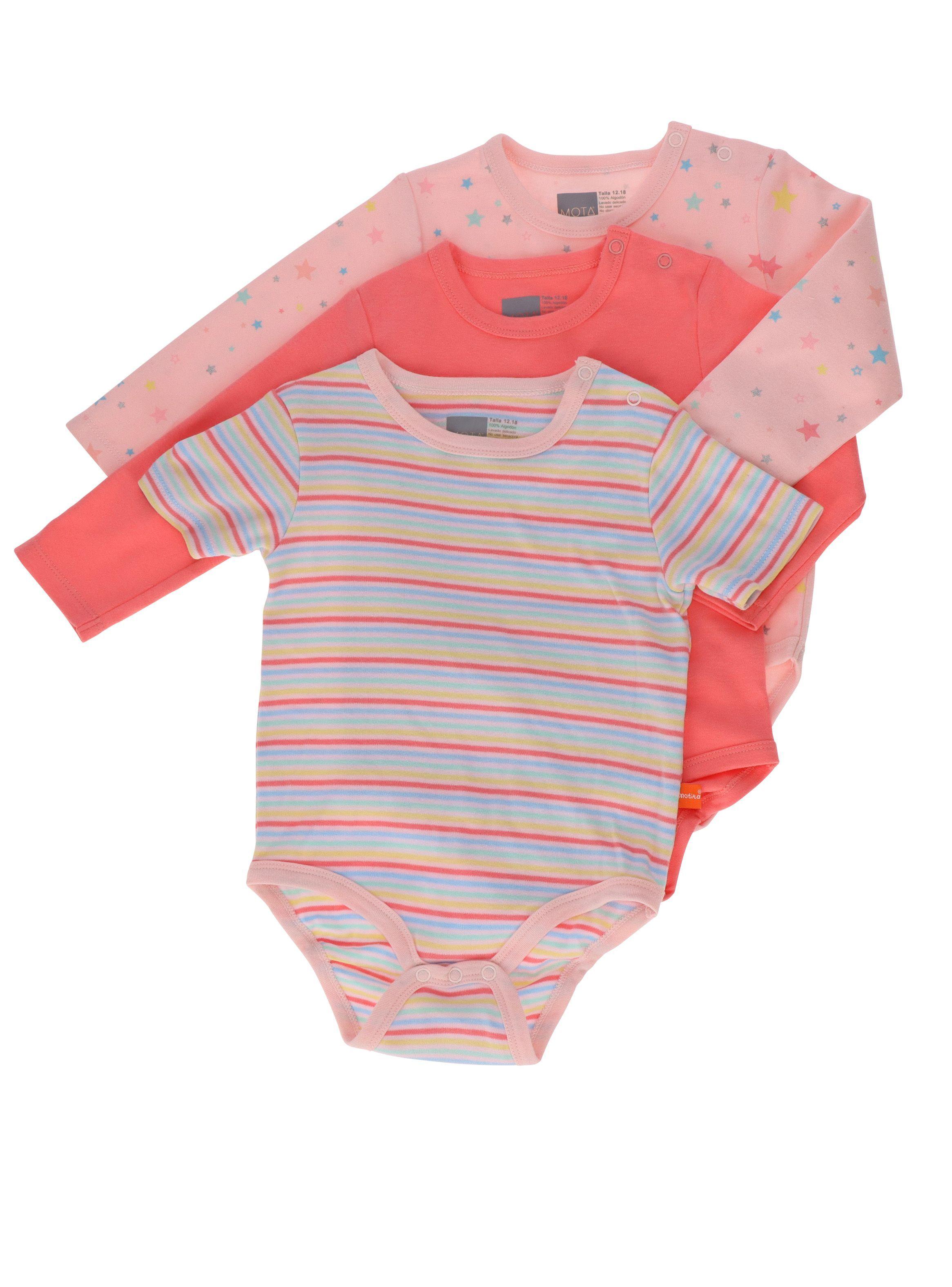 Body Manga larga Algodón Niña Coral Motita-0