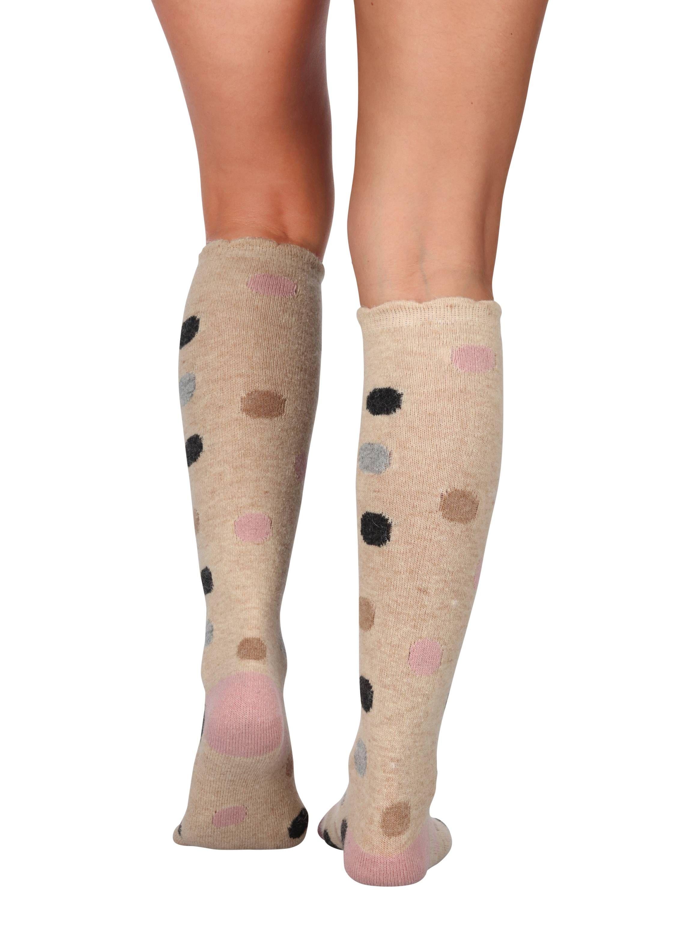 Calcetines Largos Beige Angora Pack 2 Caffarena-1