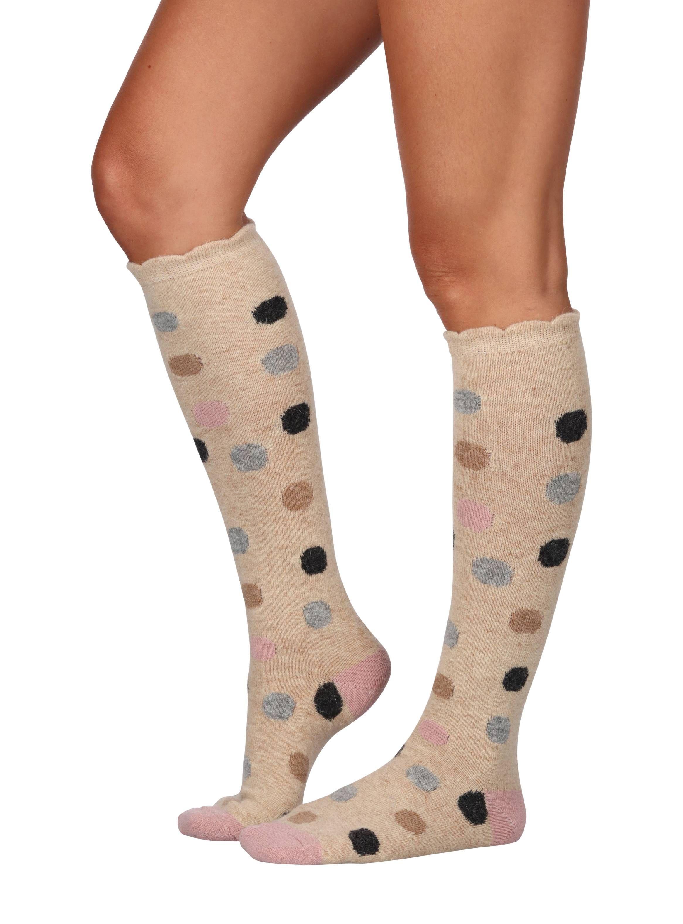 Calcetines Largos Beige Angora Pack 2 Caffarena-2