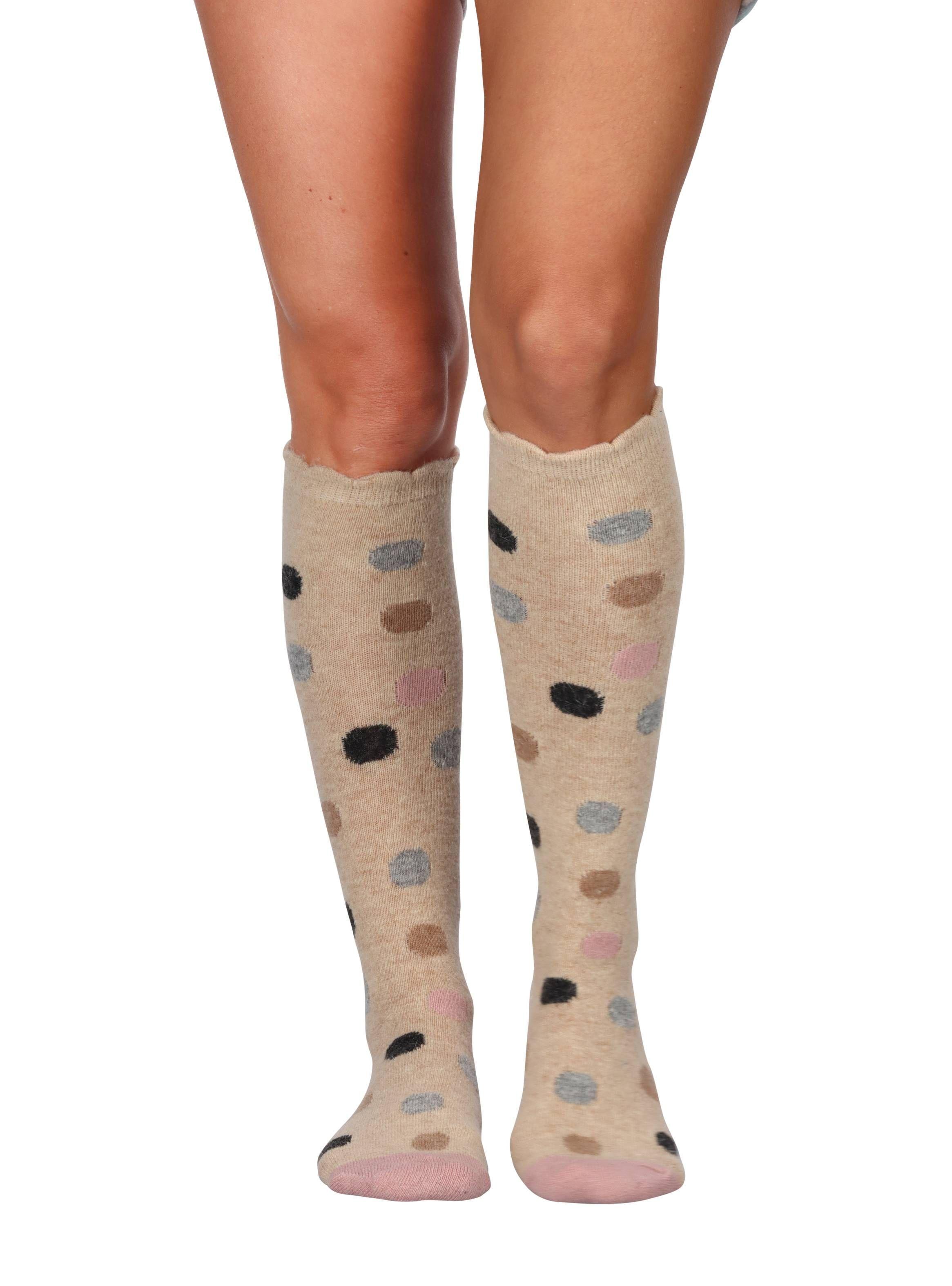Calcetines Largos Beige Angora Pack 2 Caffarena-5