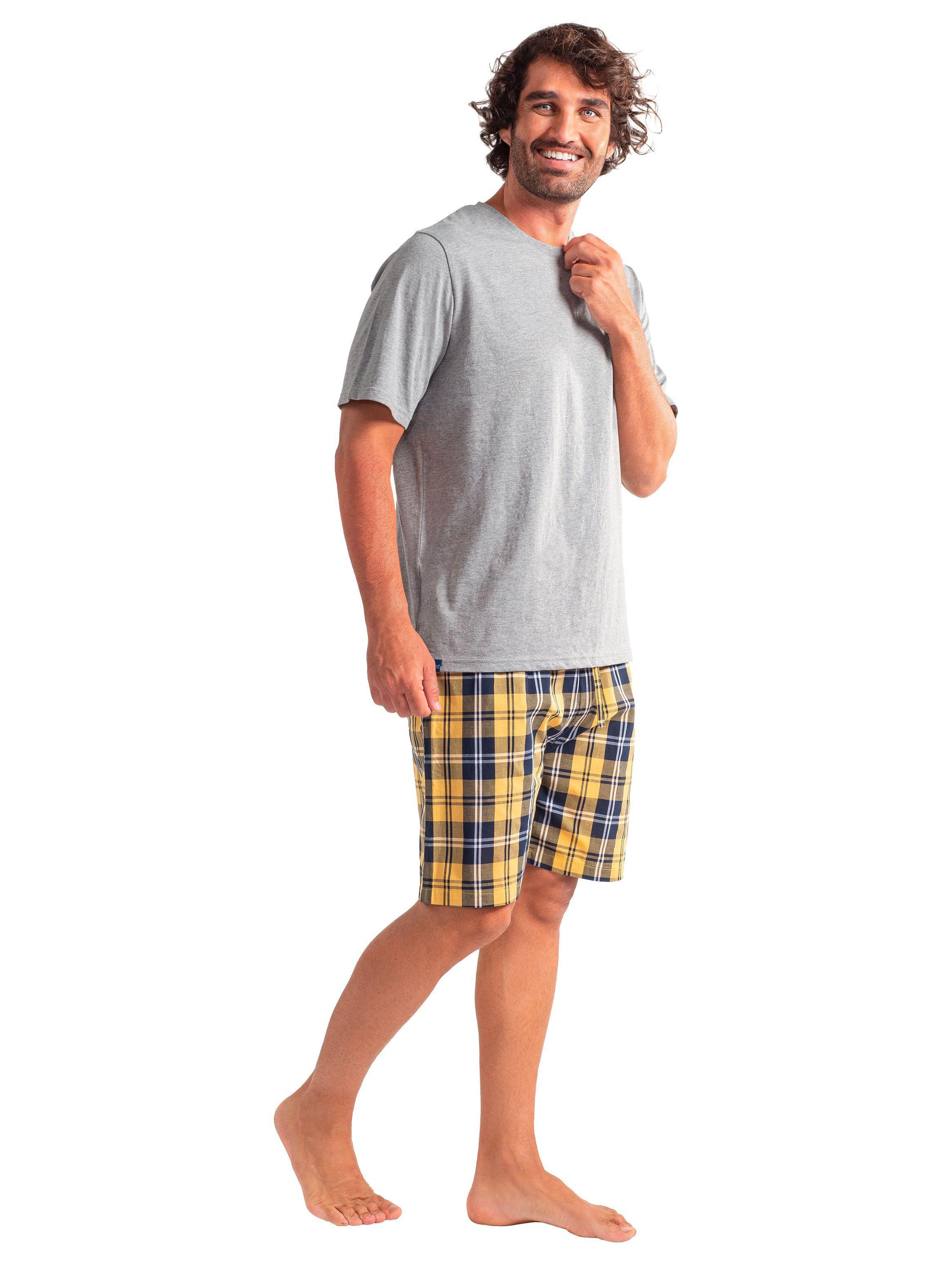 Pijama Corto Melange Diseño Algodón Mota-1