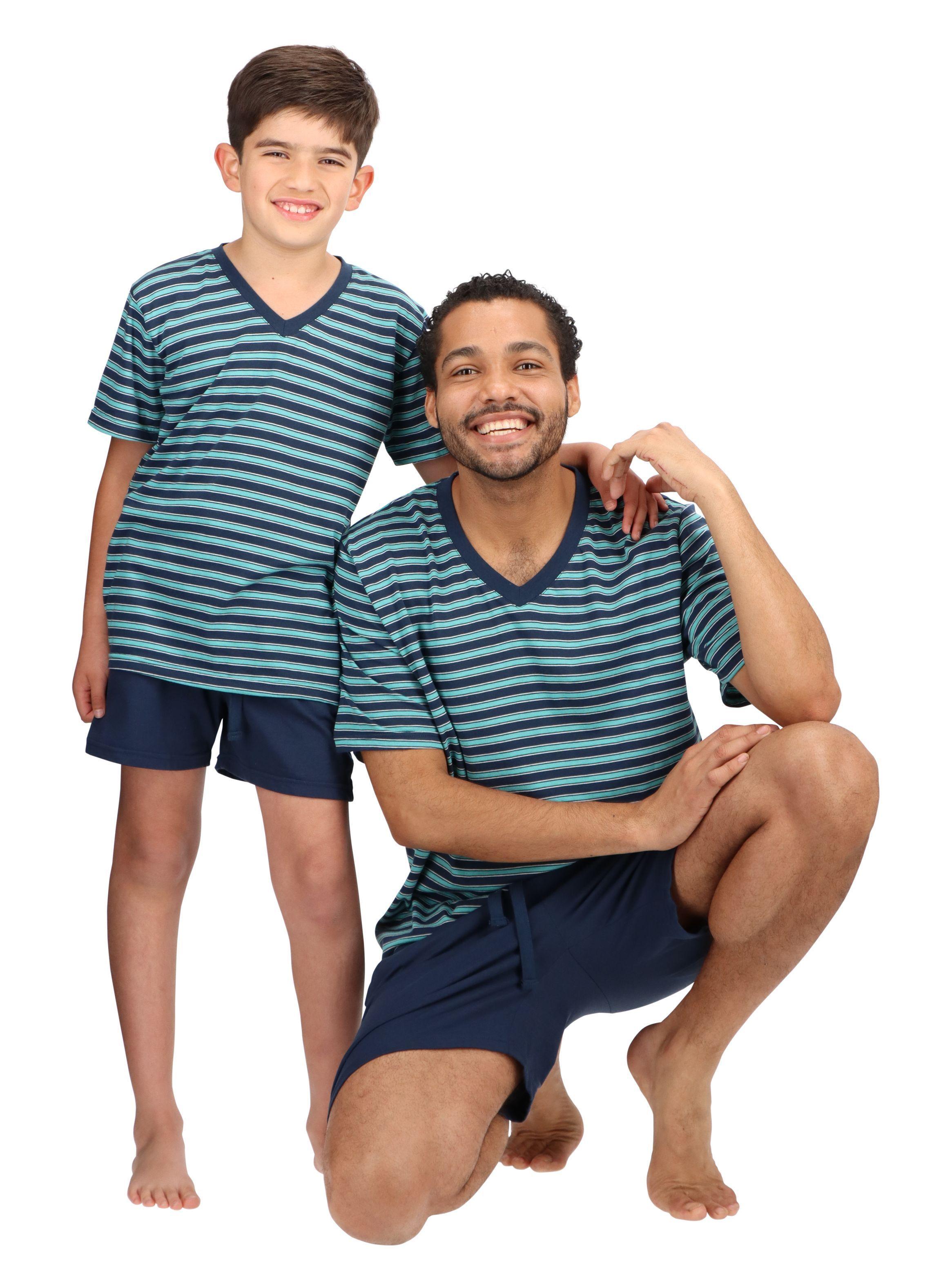 Pijama Corto Infantil Azul Mota-2