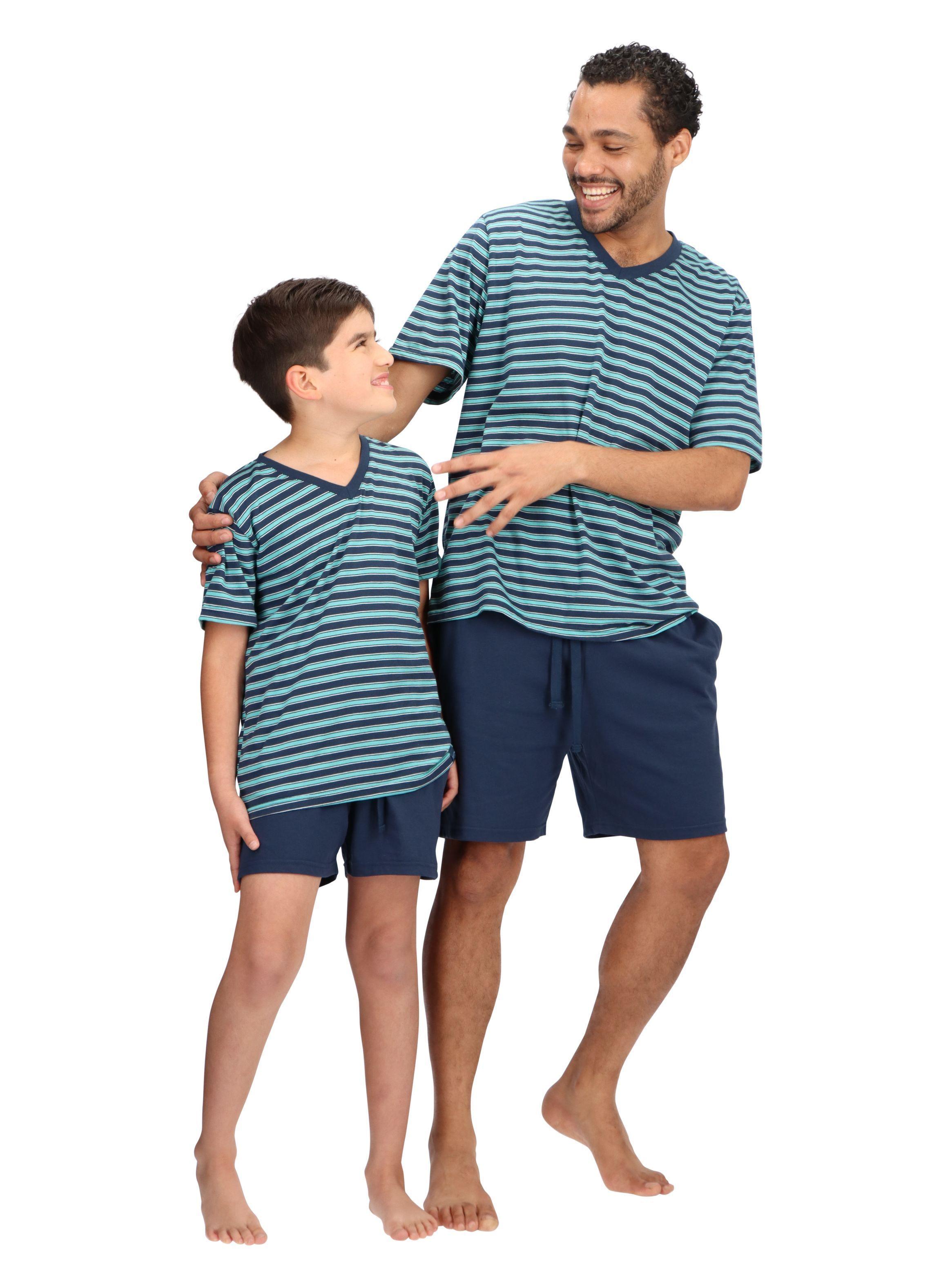 Pijama Corto Infantil Azul Mota-3