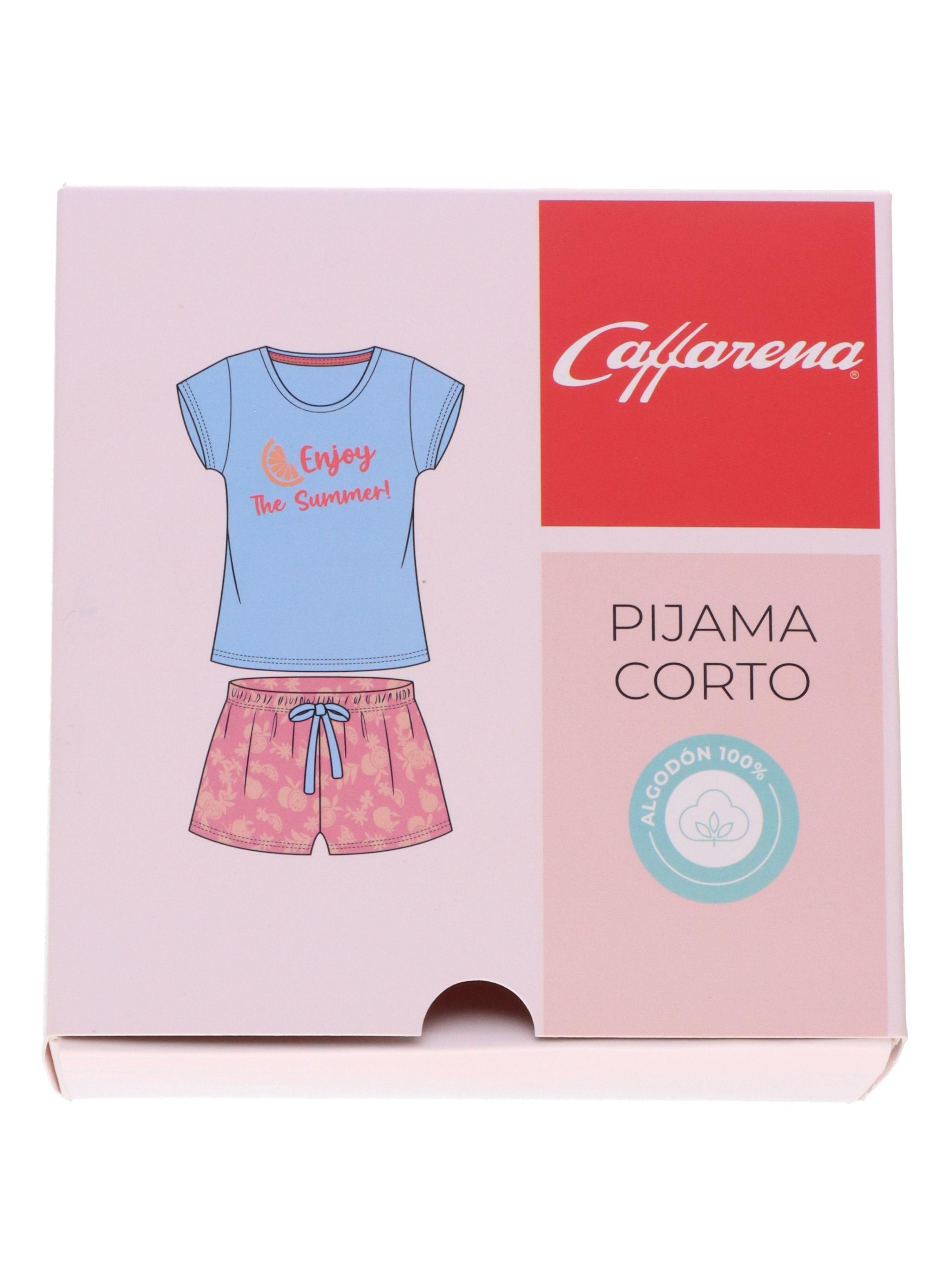 Pijama Corto Algodón Celeste Caffarena-2