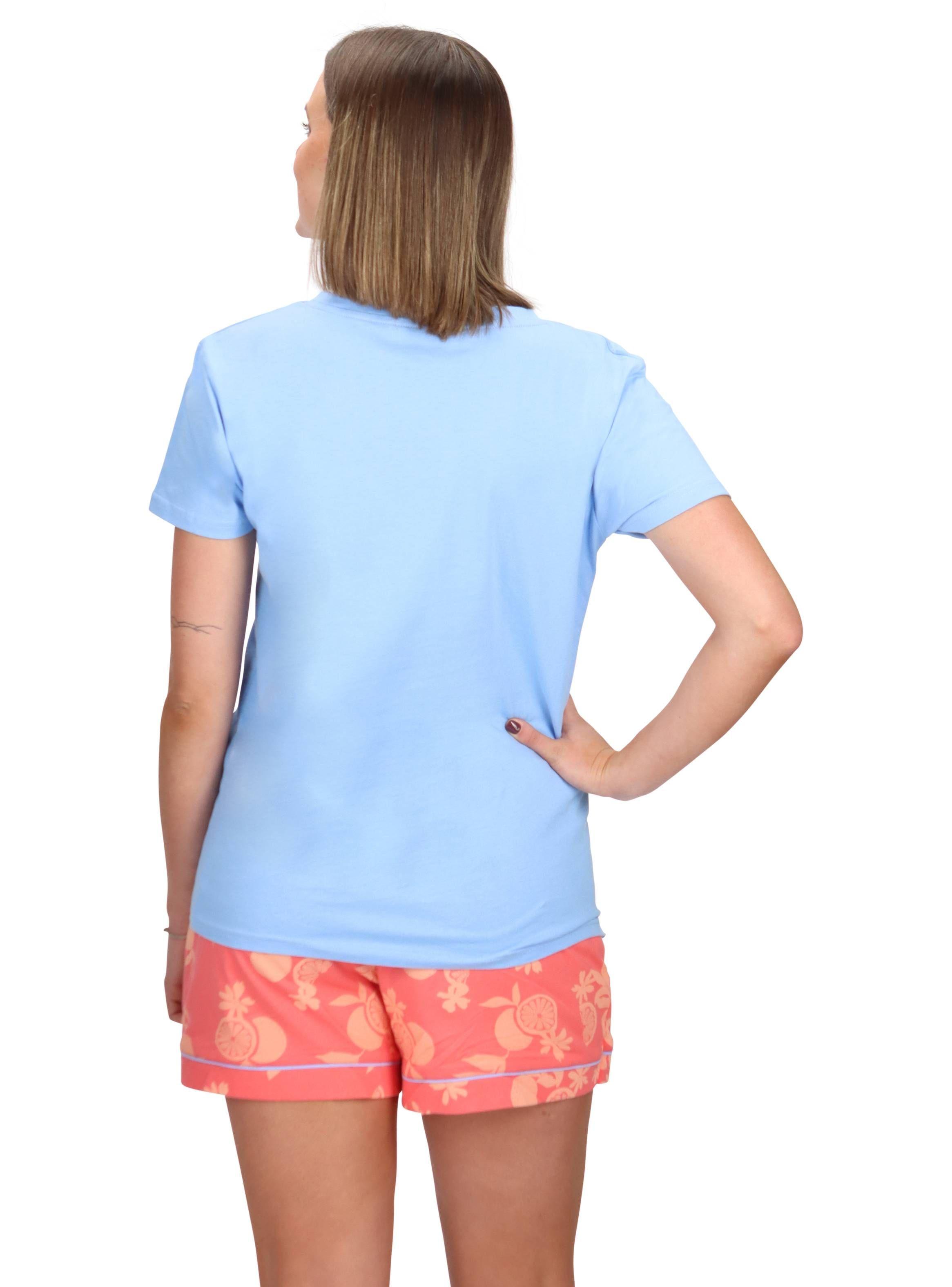 Pijama Corto Algodón Celeste Caffarena-4