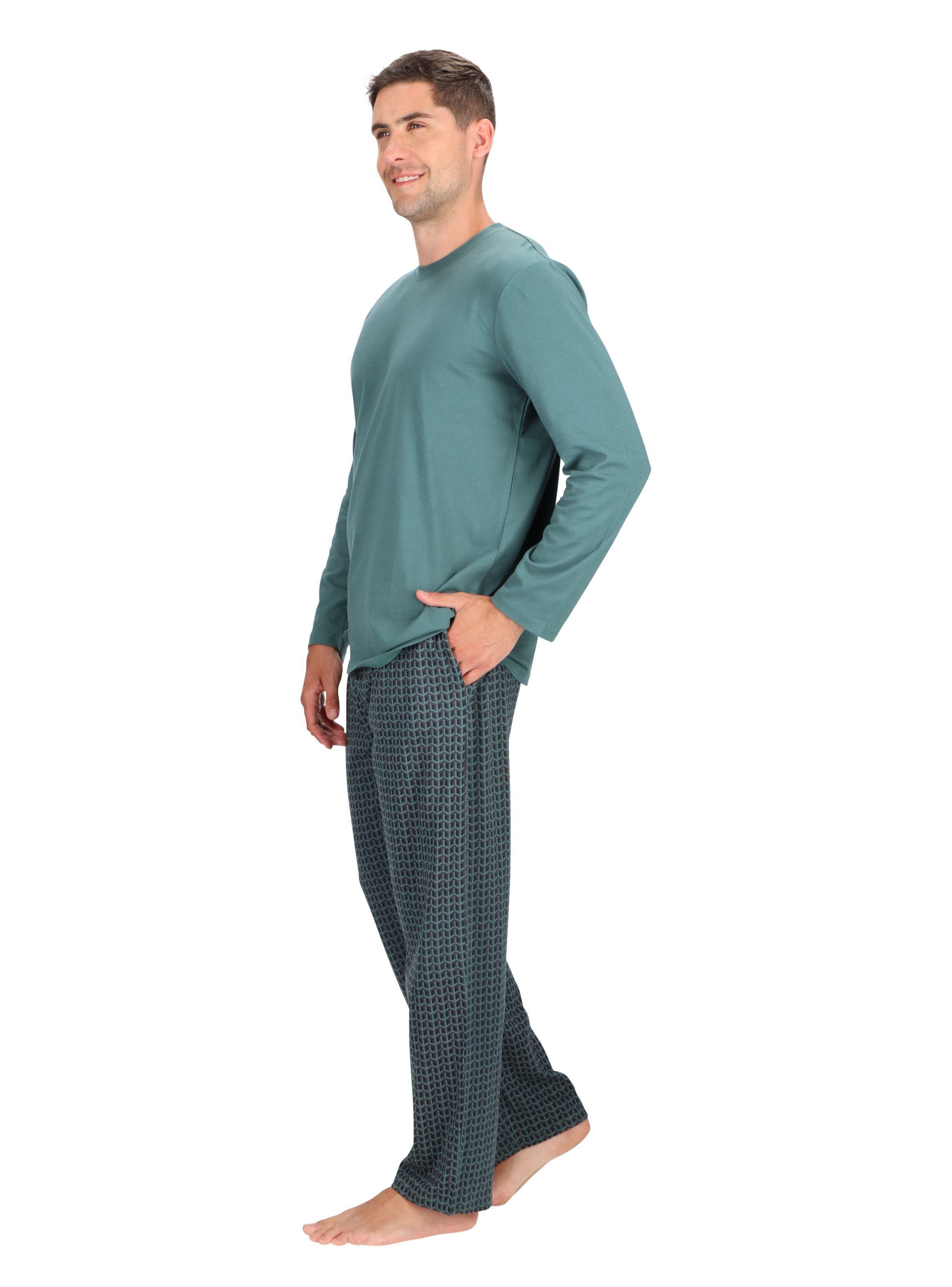 Pijama Hombre Algodón Verde Mota-2