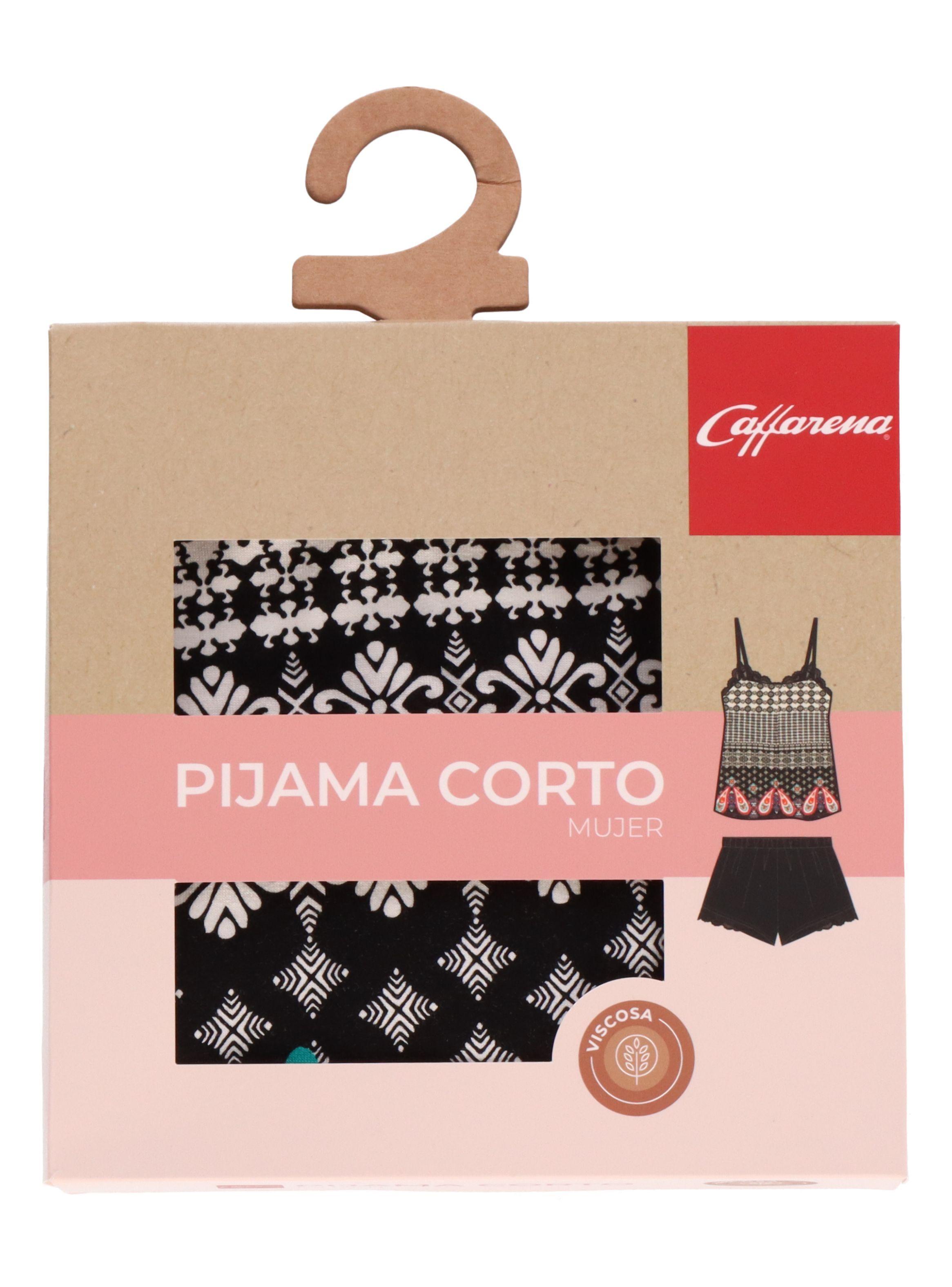 Pijama Corto Negro Viscosa Caffarena-4