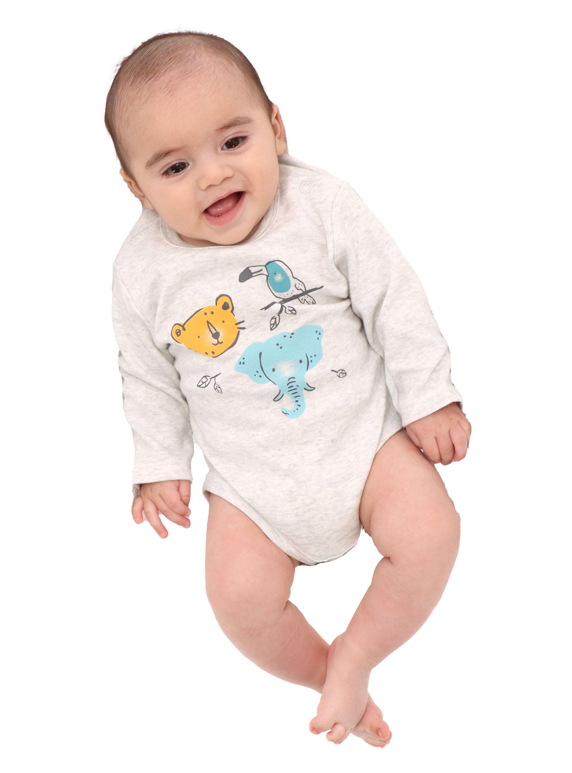 Body Niño Manga Larga Pack 3 Gris Motita-3