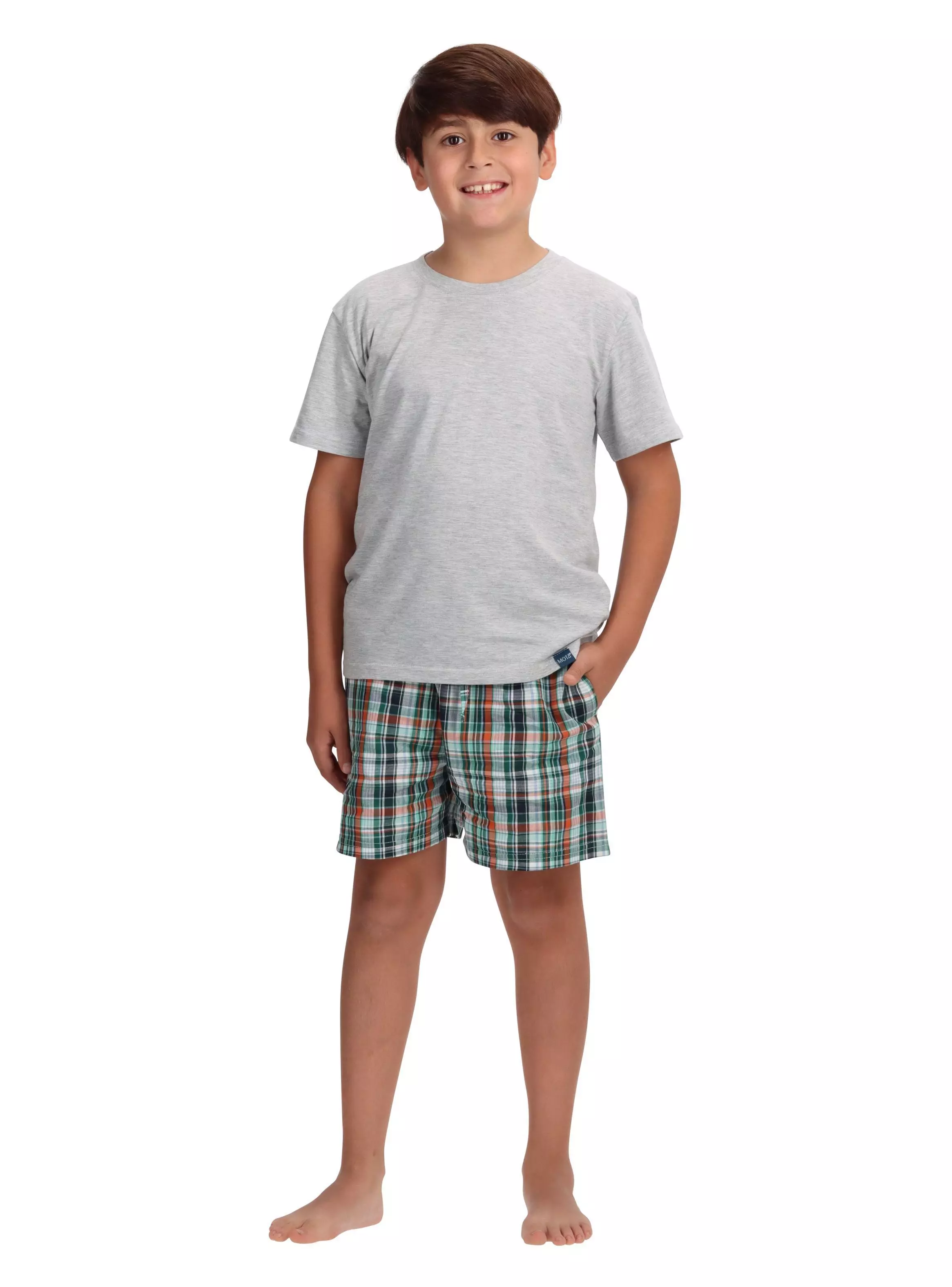 Pijama Corto Juvenil Gris Mota -0