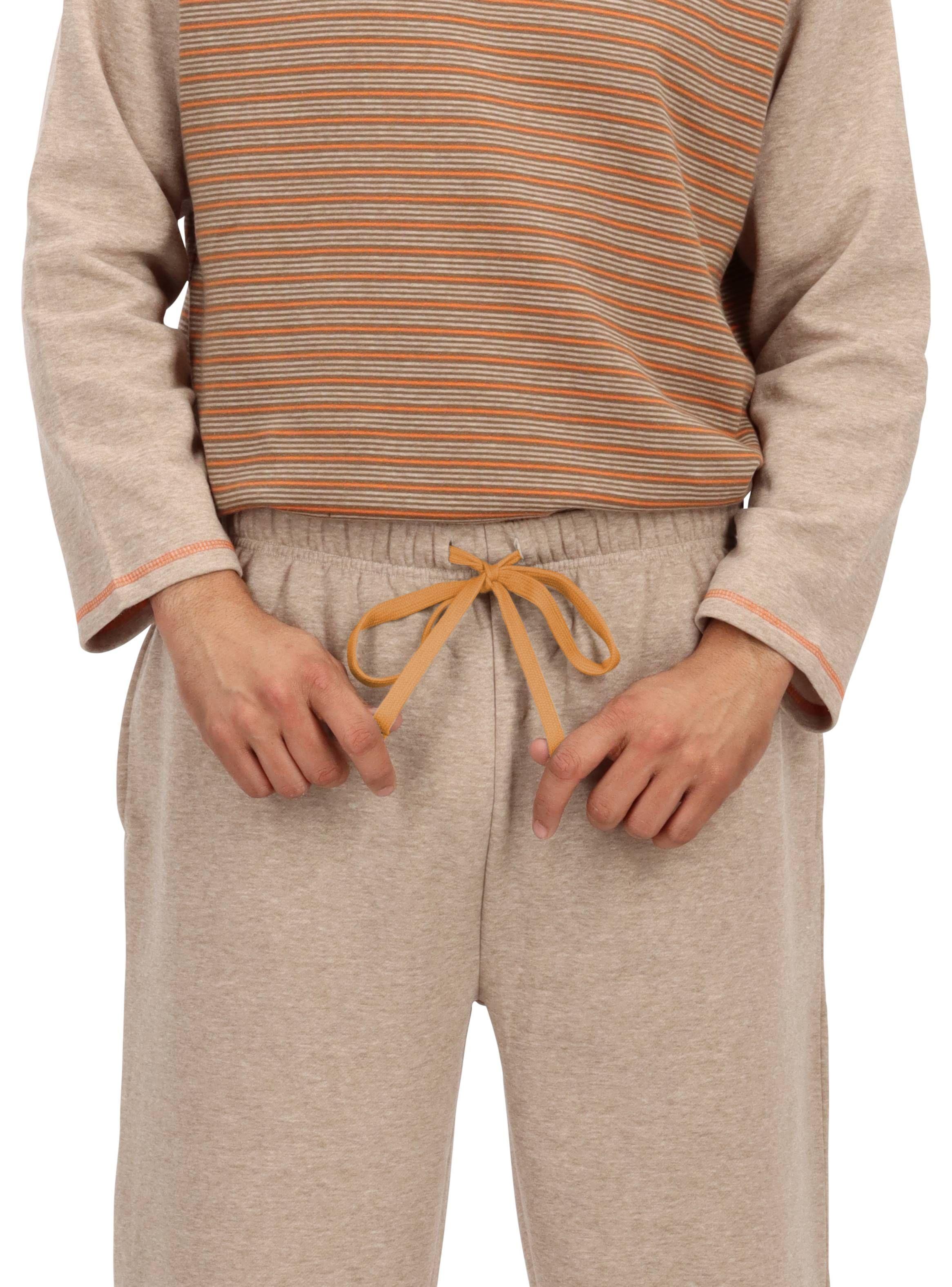 Pijama Largo Algodón Café Mota -2