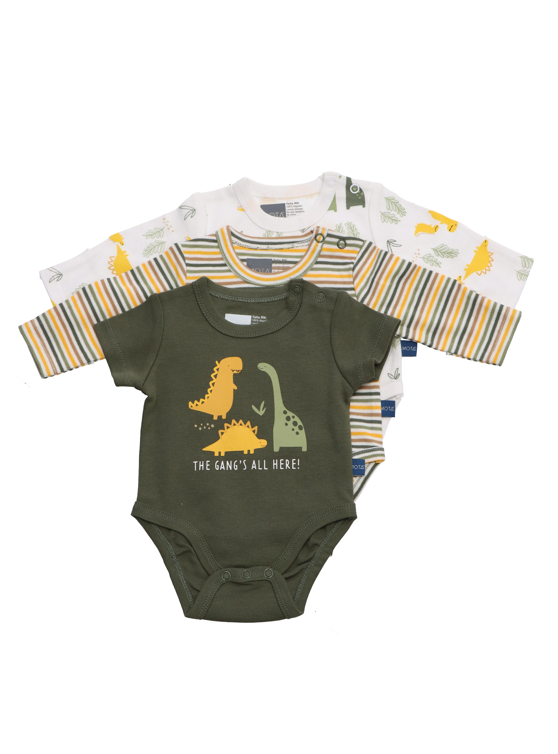 Body Niño Pack 3 Verde Motita-0