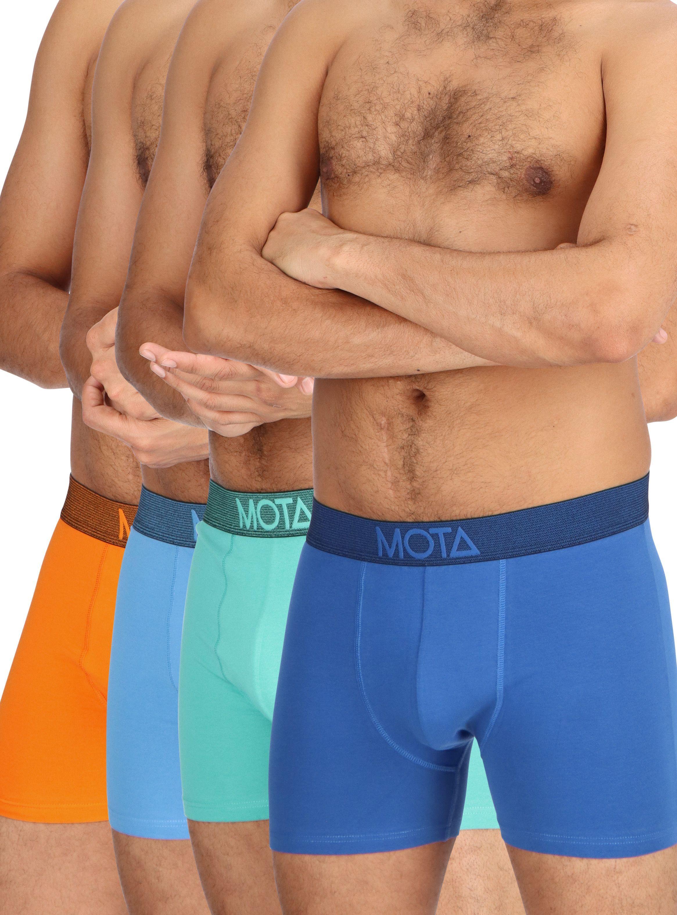 Bóxer Medio Algodón Pack 4 Azul-0