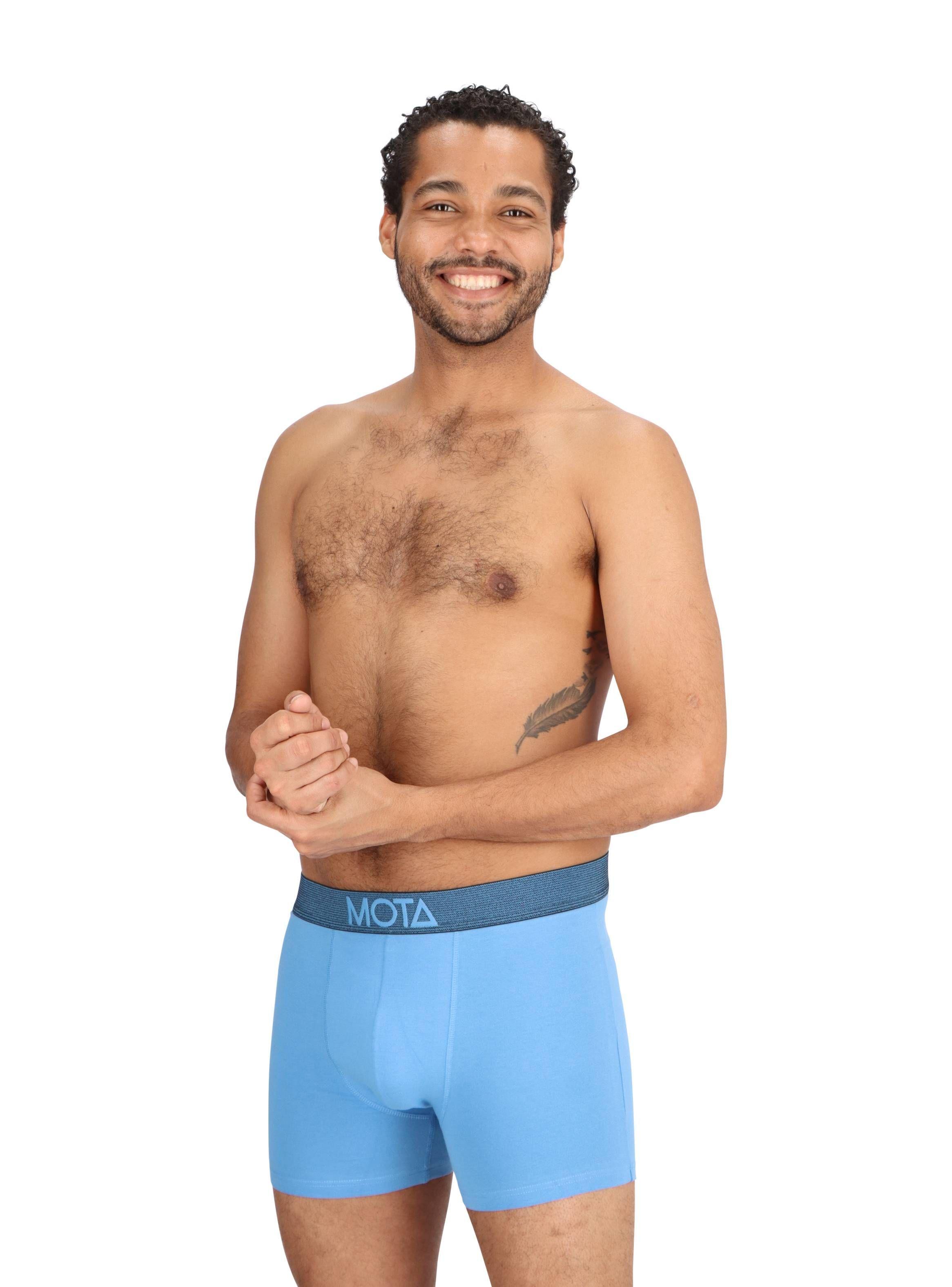 Bóxer Medio Algodón Pack 4 Azul-2