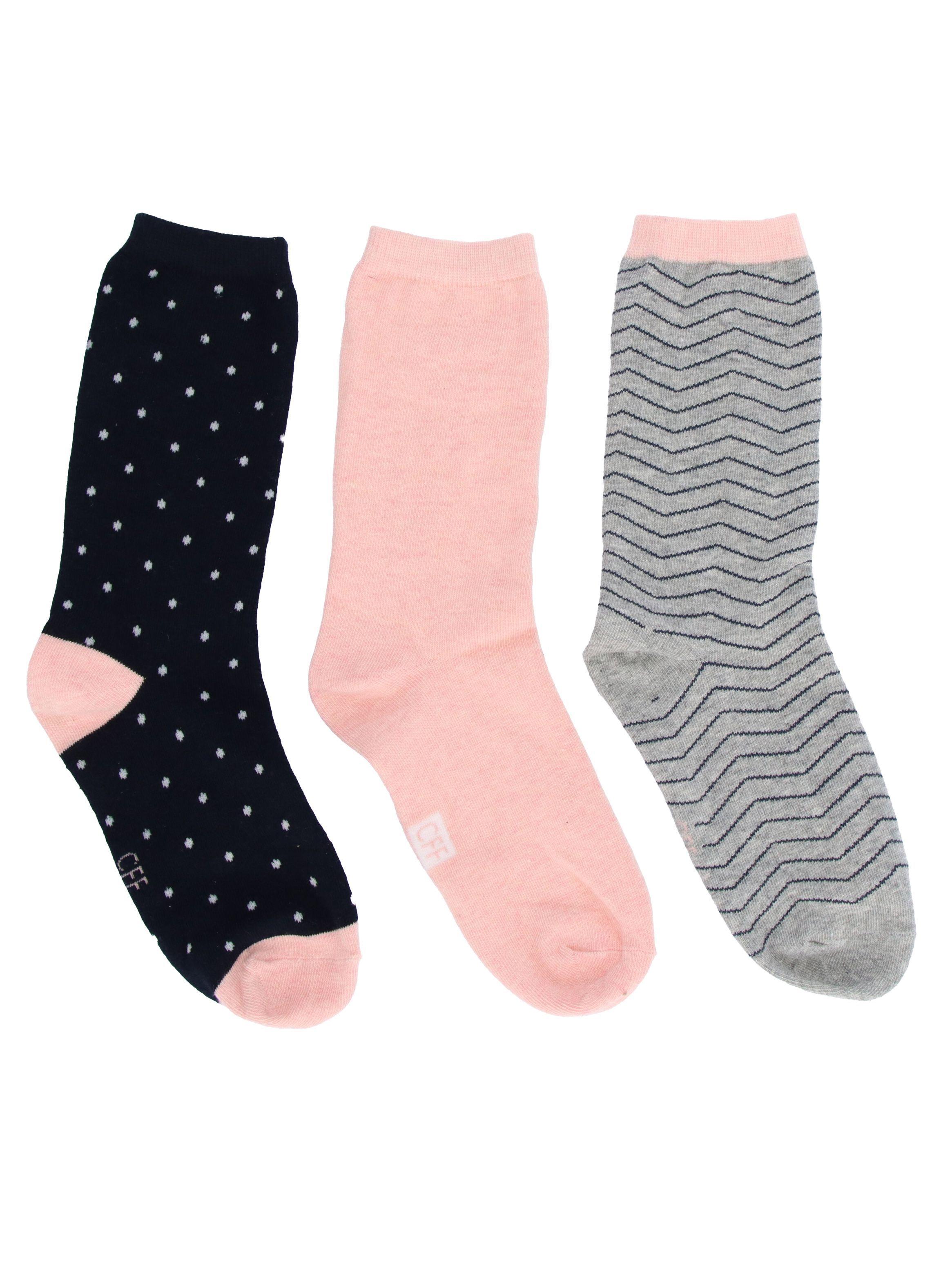 CALCETÍN CORTO ALGODÓN PACK 3 CAFFARENA ROSADO-4