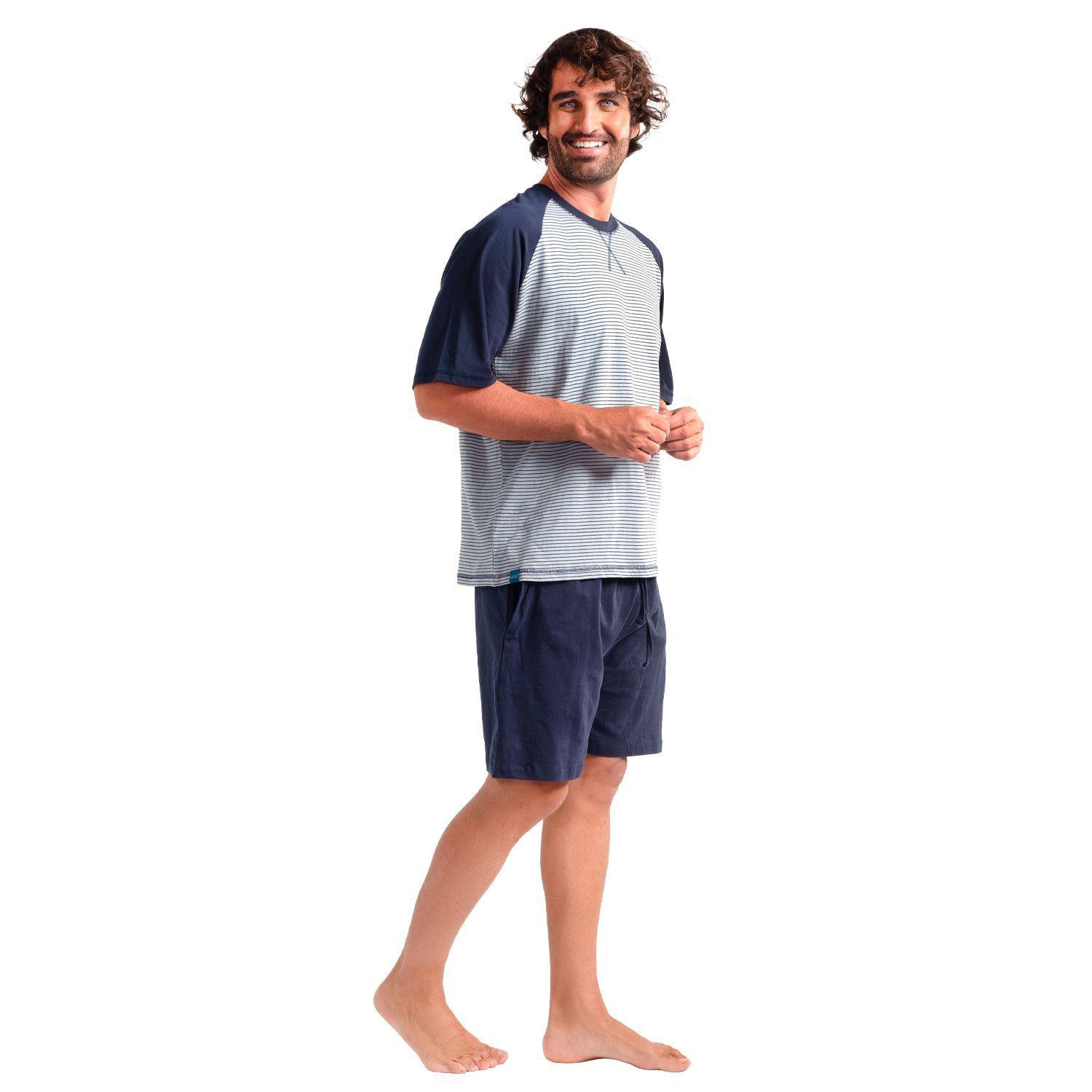 Pijama corto algodón azul Mota -2